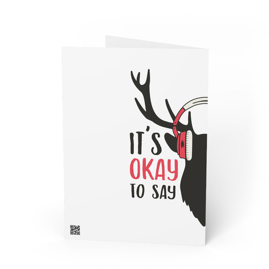 Holiday Reindeer Greeting Card — "It's Okay to Say" Ho Ho Ho Christmas Card