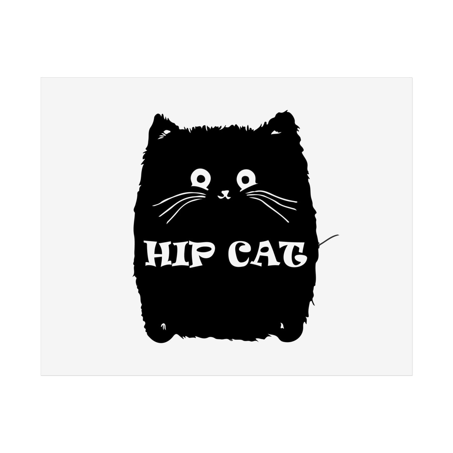 Hip Cat Poster — Cute Black Cat Wall Art Print