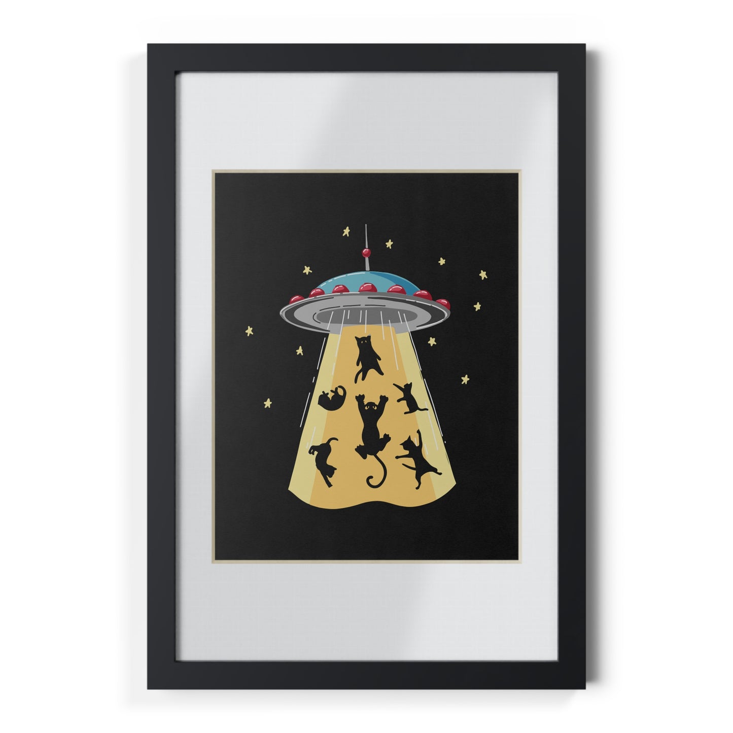 UFO Cat Abduction Framed Poster