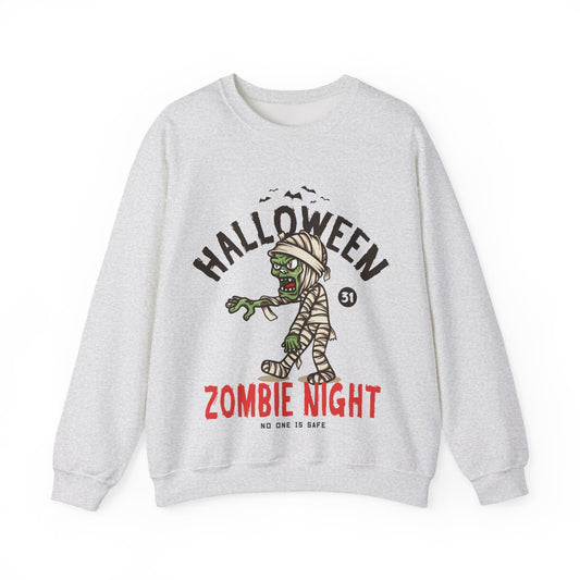 Zombie Night Halloween Sweatshirt - Unisex Halloween Clothing
