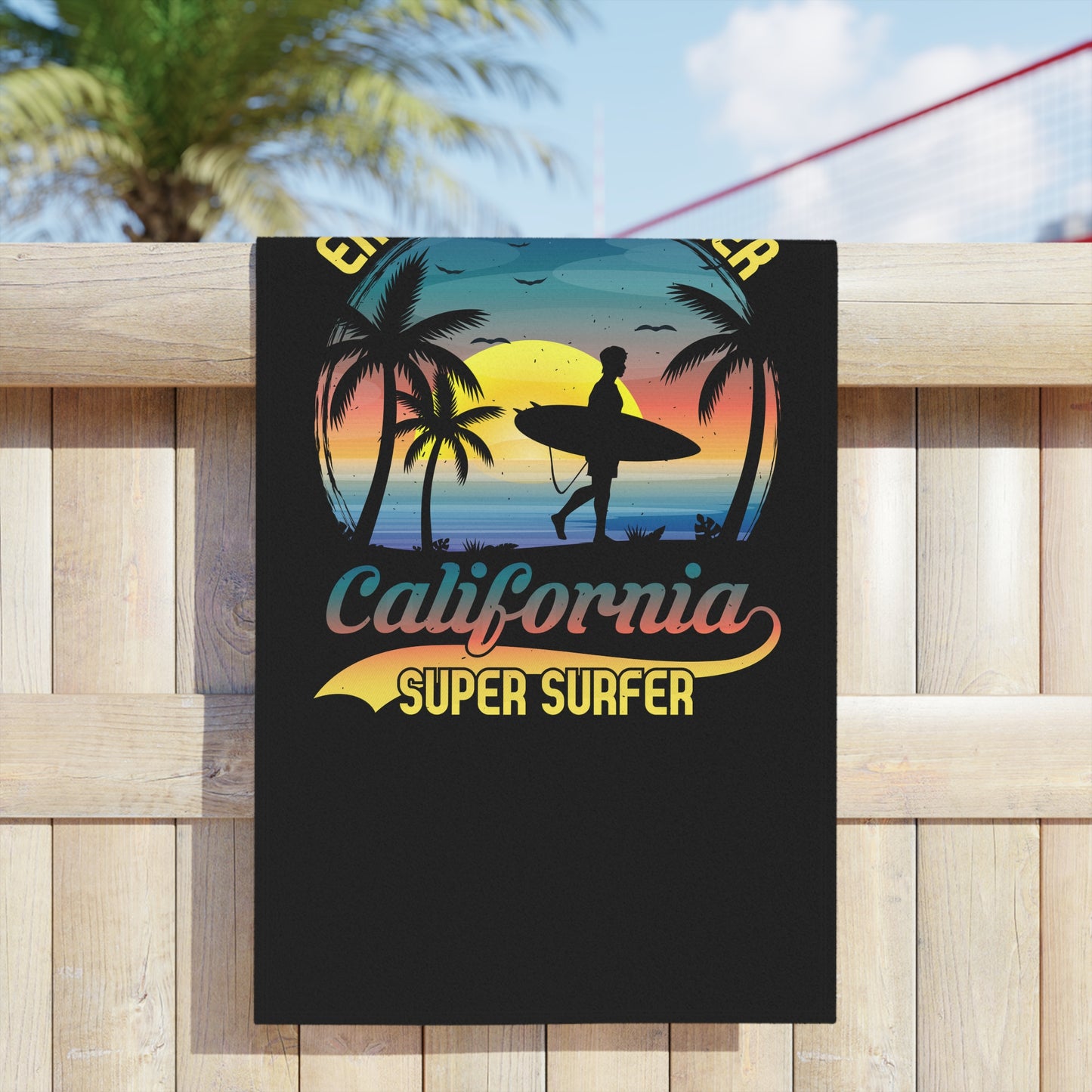 California Super Surfer Beach Towel — Enjoy the Summer Surf Design
