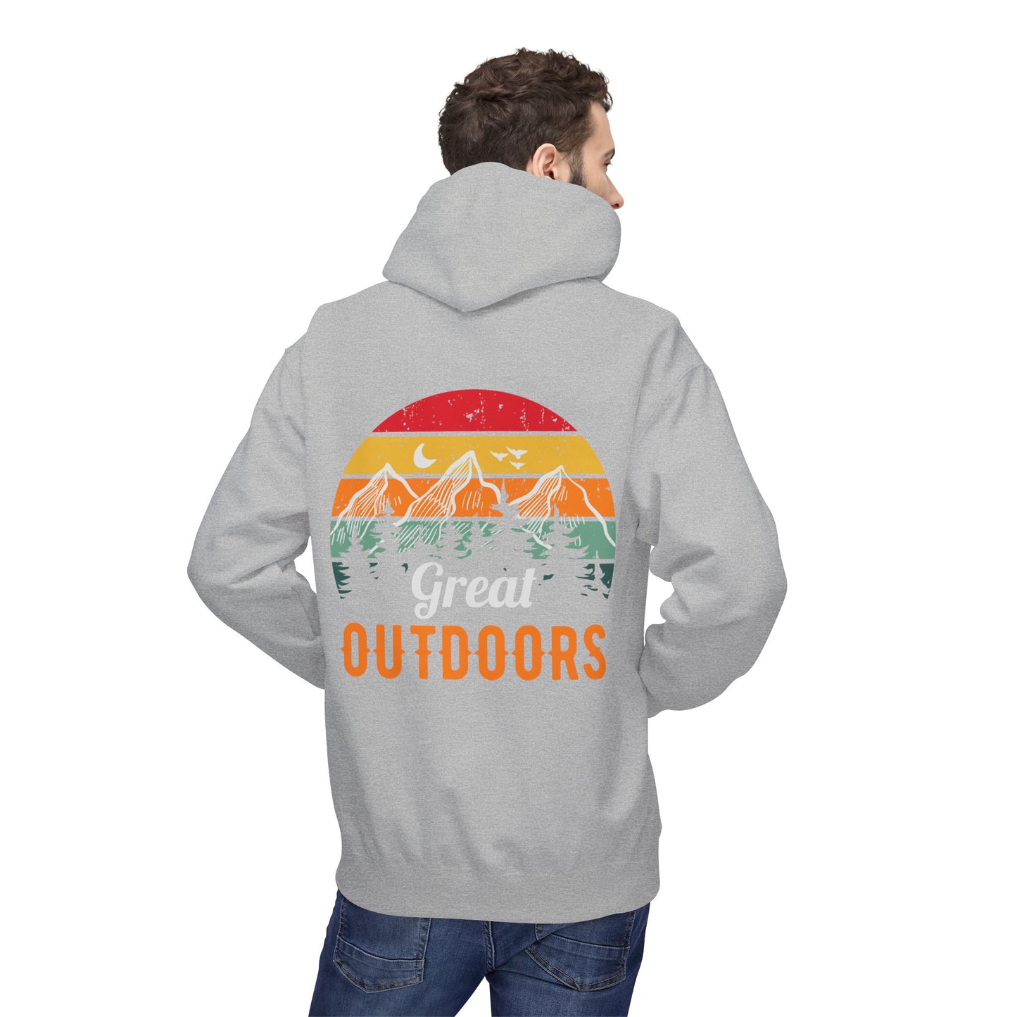 Outdoors Hoodie — Great Outdoors Vintage Mountain & Trees Pullover