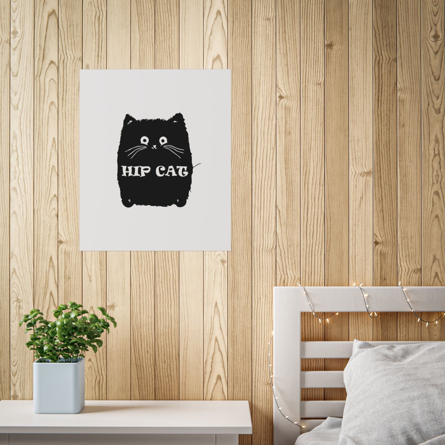 Hip Cat Poster — Cute Black Cat Wall Art Print