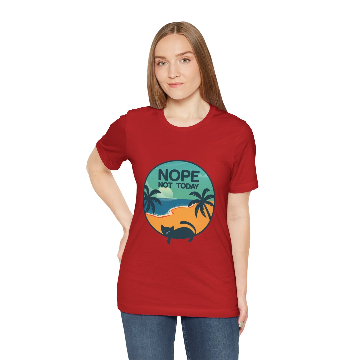 Nope Not Today Beach Cat Tee