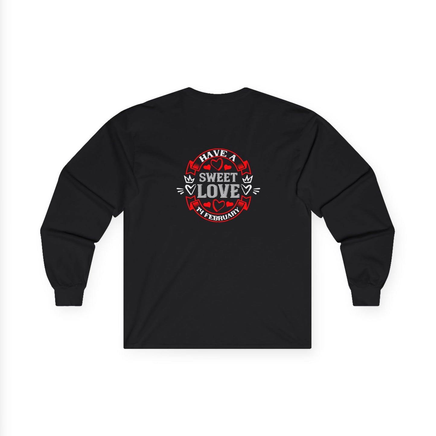 Have A Sweet Love Long Sleeve Tee — Retro Valentine Heart Graphic