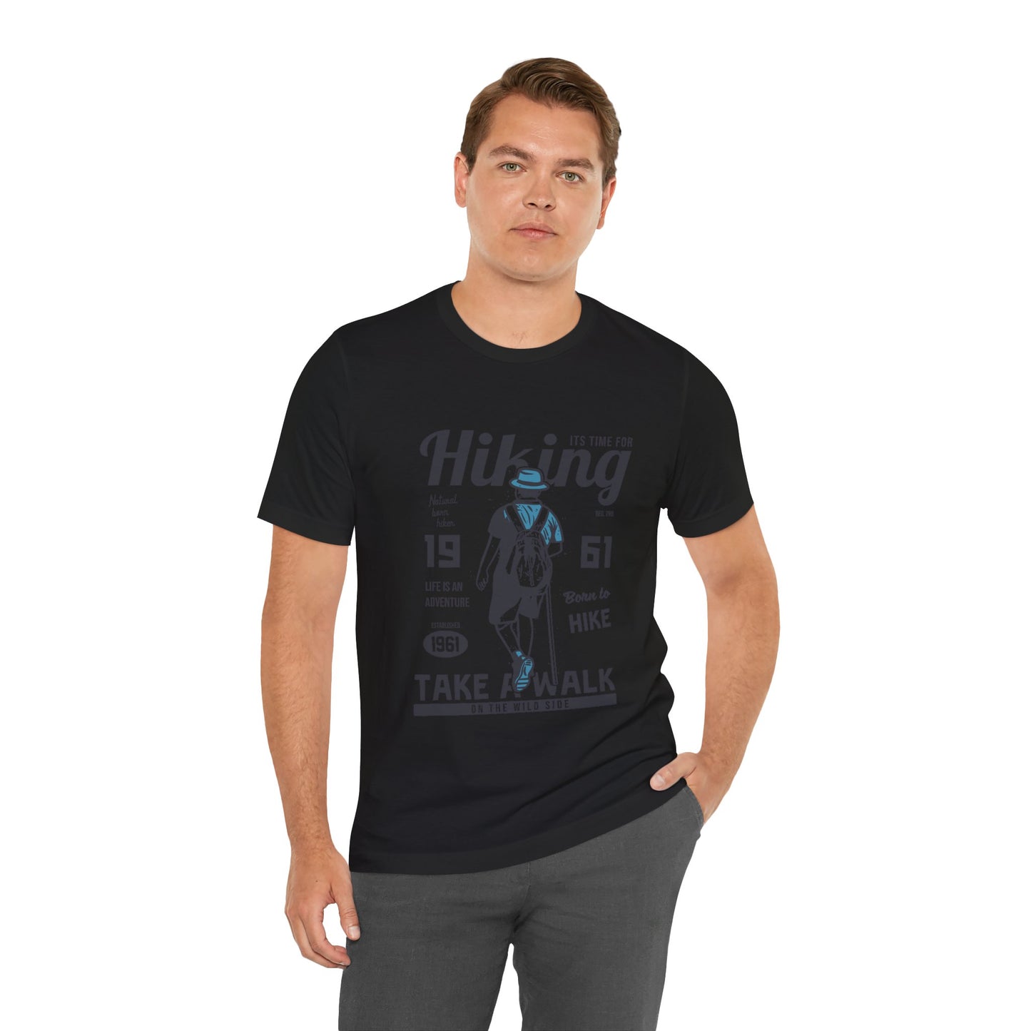 Hiking Tee — 'Take a Walk' Vintage Hiker Graphic T-Shirt