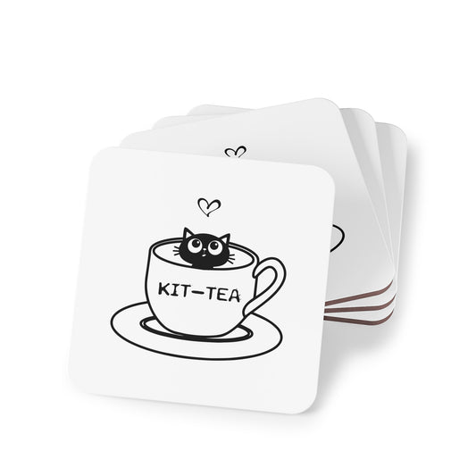 Kit-Tea Cat Coasters — Cute Ceramic Cork Drink Coasters
