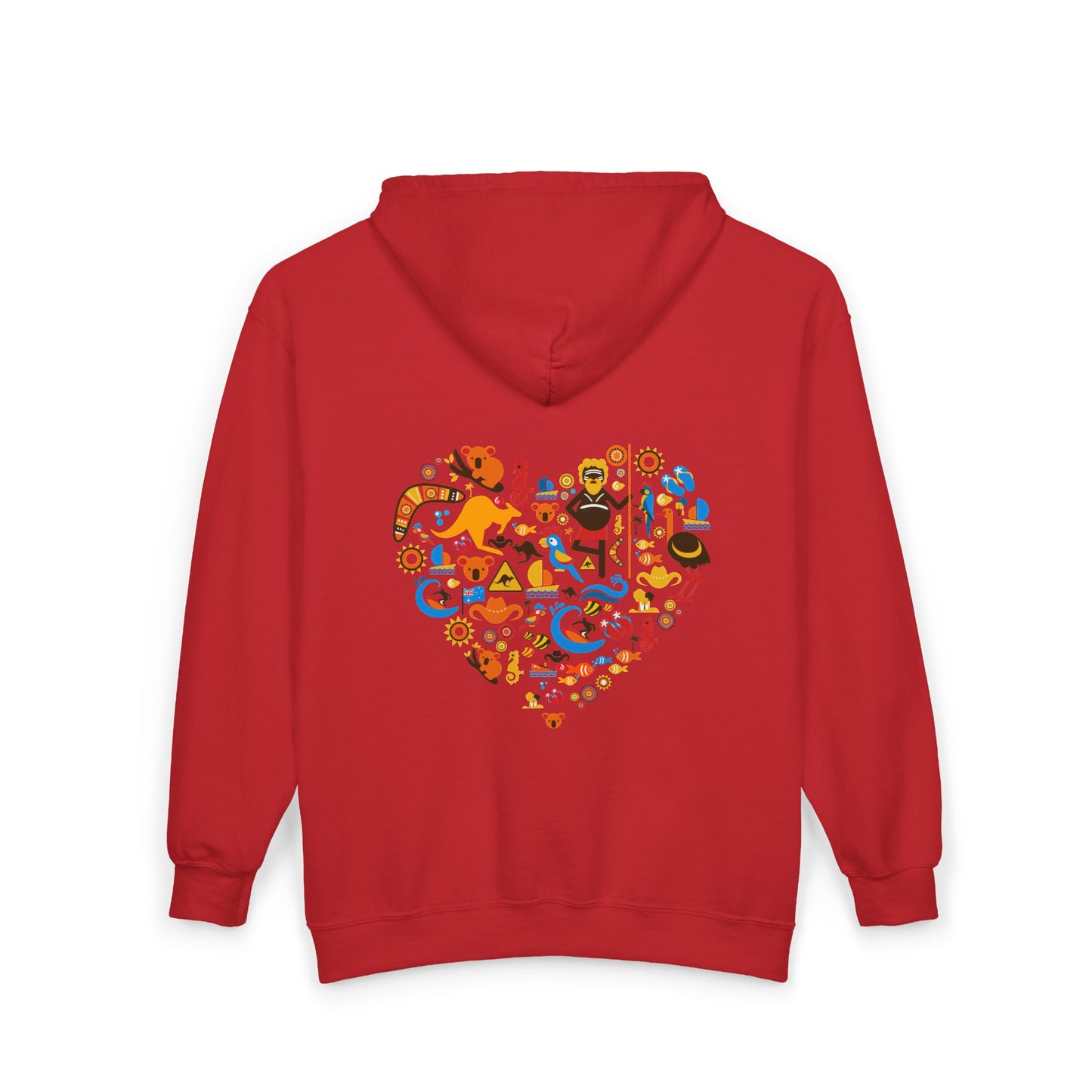 Zip Hoodie — Colorful Food Heart Graphic Full-Zip Hoodie