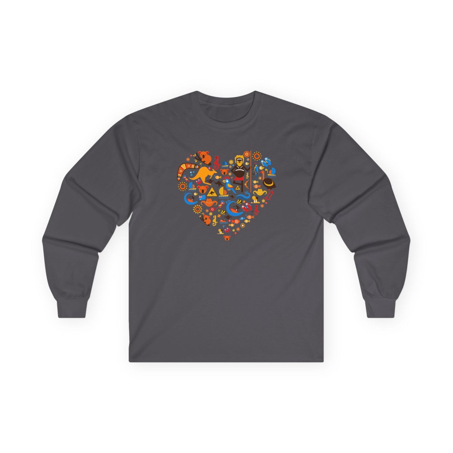 Summer Surf Heart Long Sleeve Tee — "Enjoy the Summer" Surf Graphic