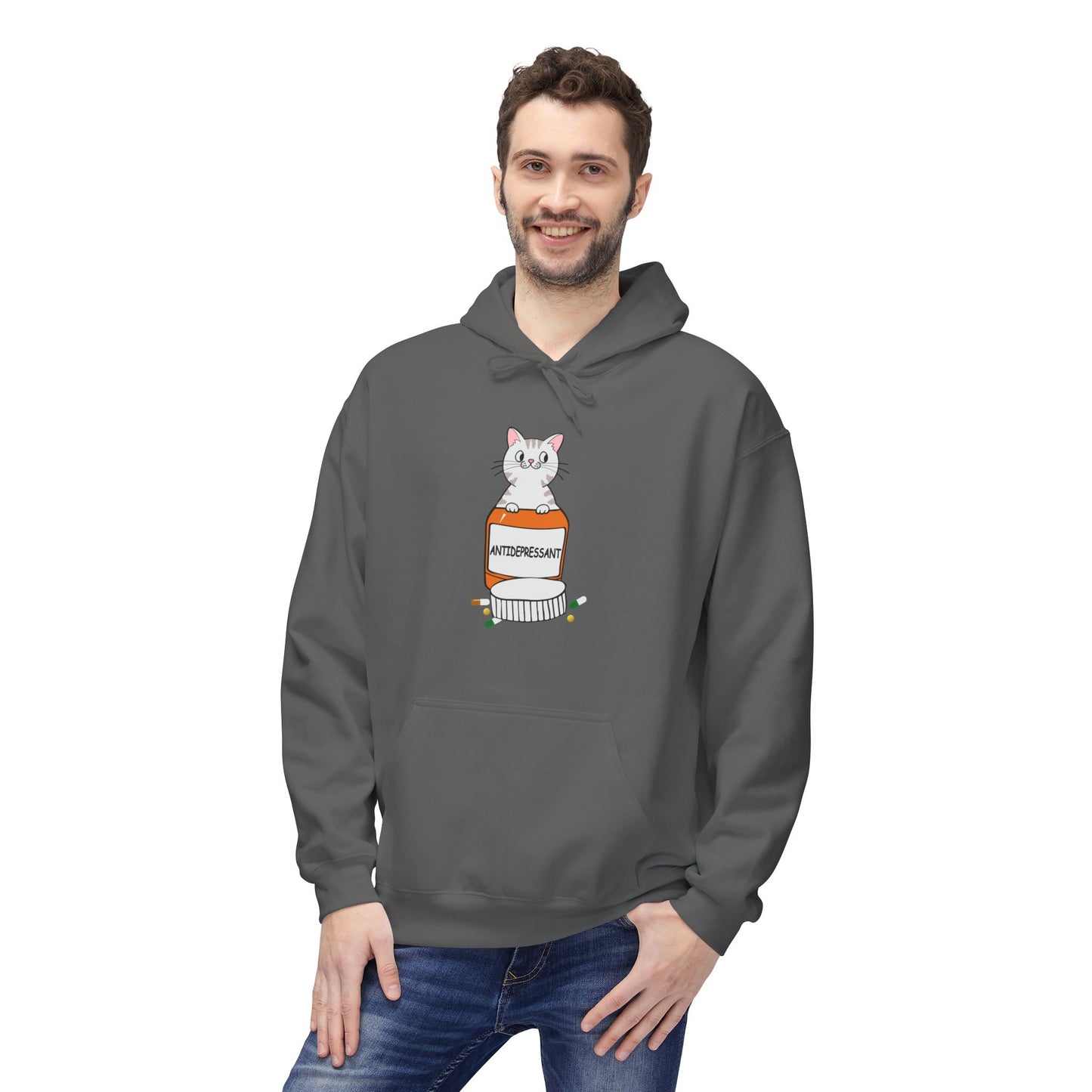 Cute Bunny in Medicine Bottle Hoodie — 'Anti Hiss' Graphic Pullover