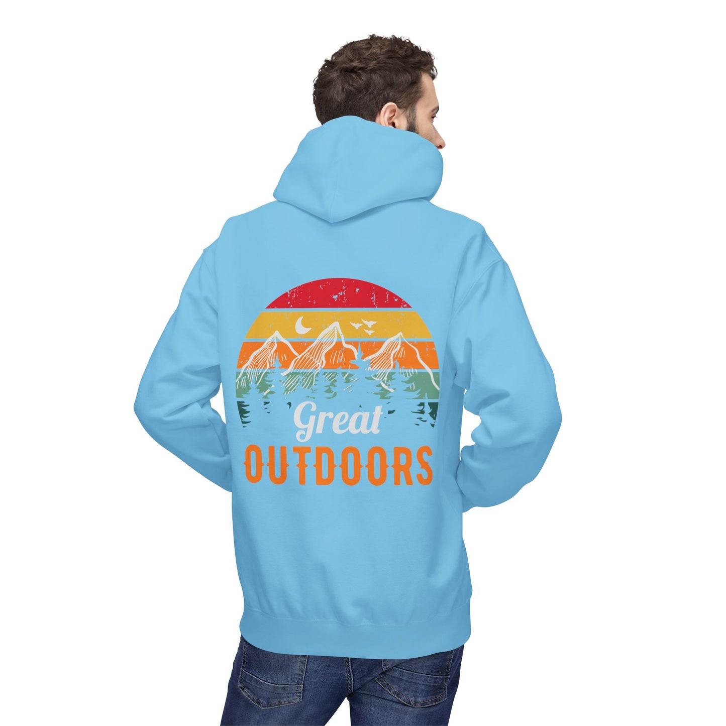 Outdoors Hoodie — Great Outdoors Vintage Mountain & Trees Pullover