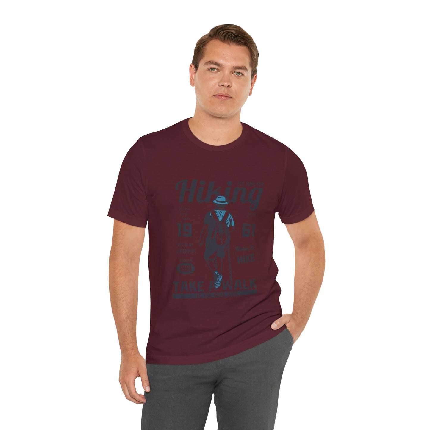 Hiking Tee — 'Take a Walk' Vintage Hiker Graphic T-Shirt