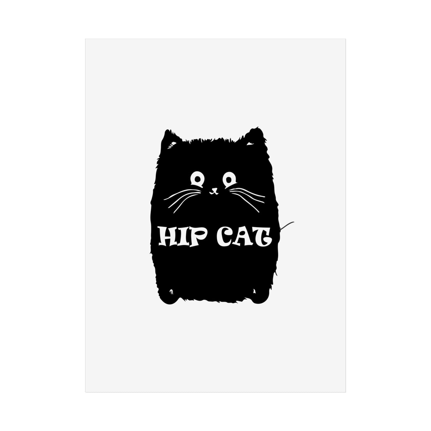 Hip Cat Poster — Cute Black Cat Wall Art Print