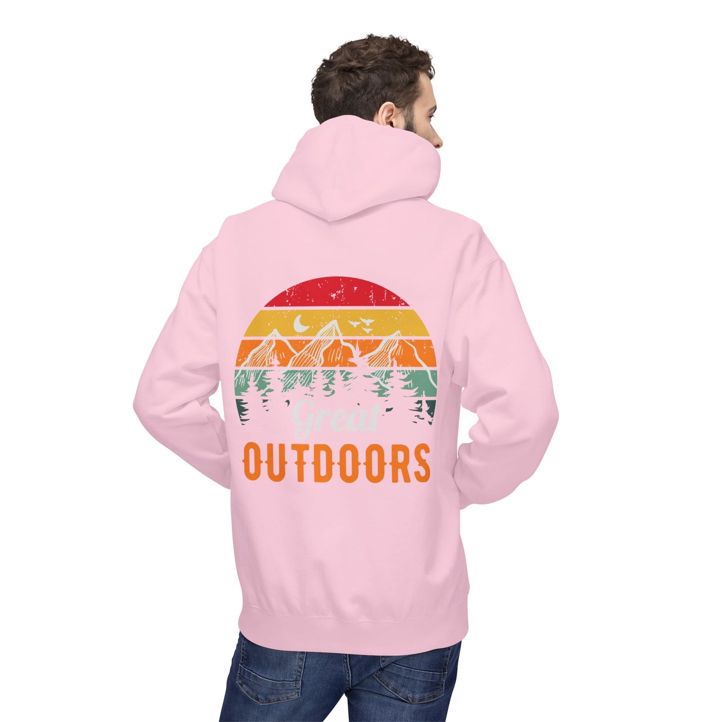 Outdoors Hoodie — Great Outdoors Vintage Mountain & Trees Pullover