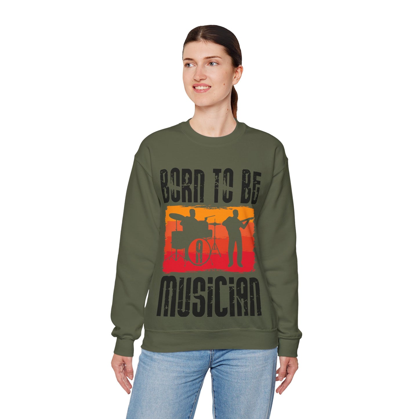 Musician Sweatshirt - "Born To Be Musician" Vintage Band Crewneck