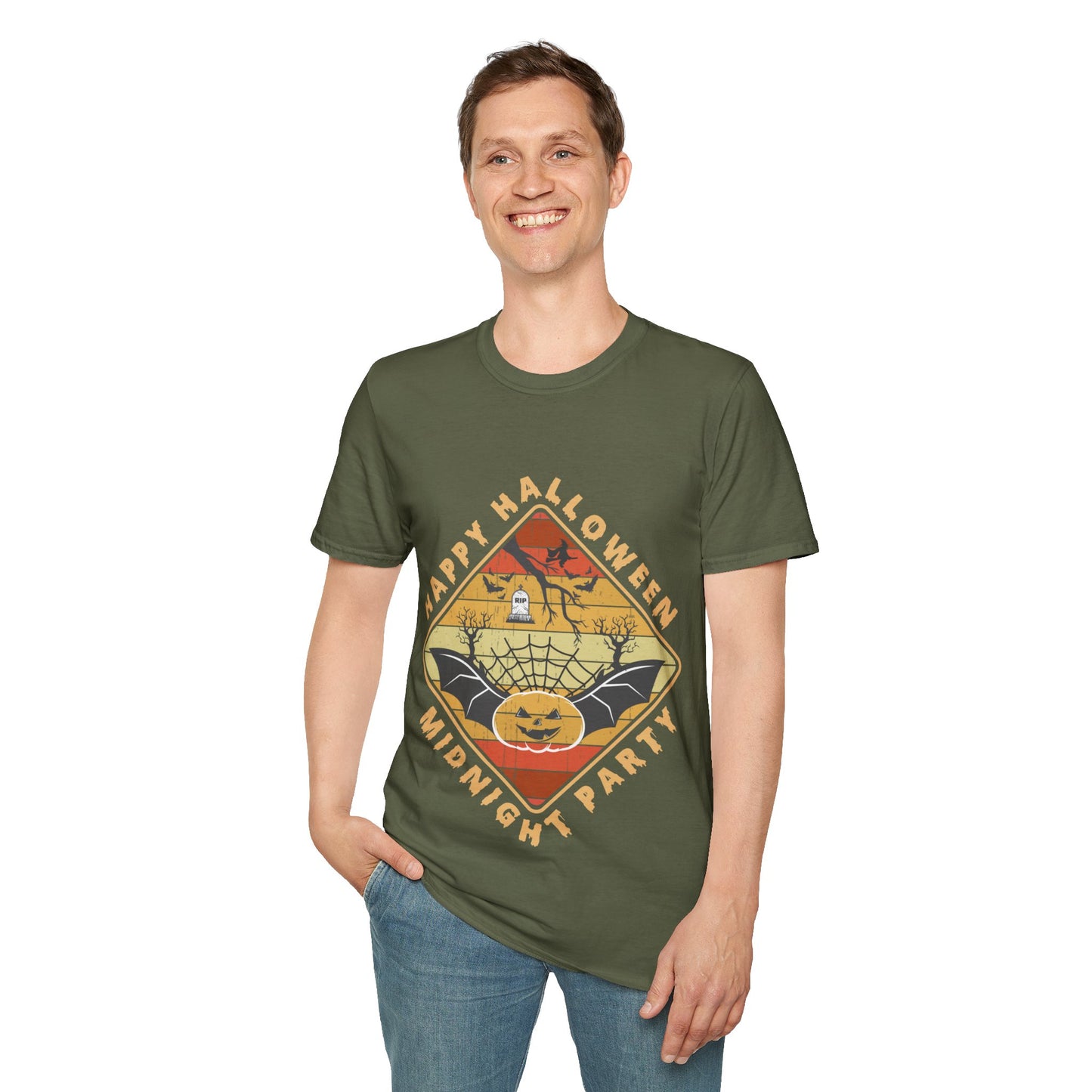 Unisex Halloween Tee - Happy Halloween Midnight Party T-Shirt