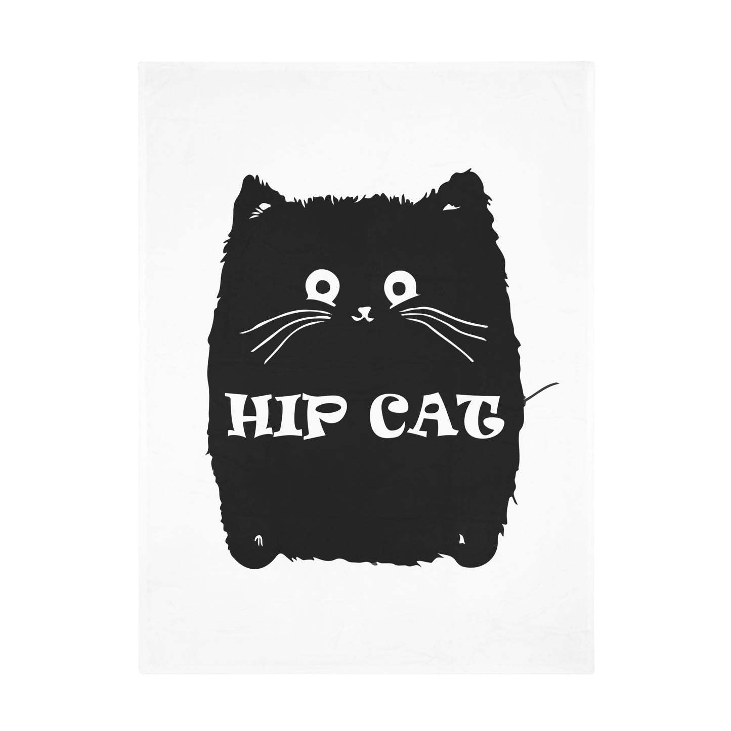 Hip Cat Plush Fleece Blanket - Cozy Cat Lover Gift
