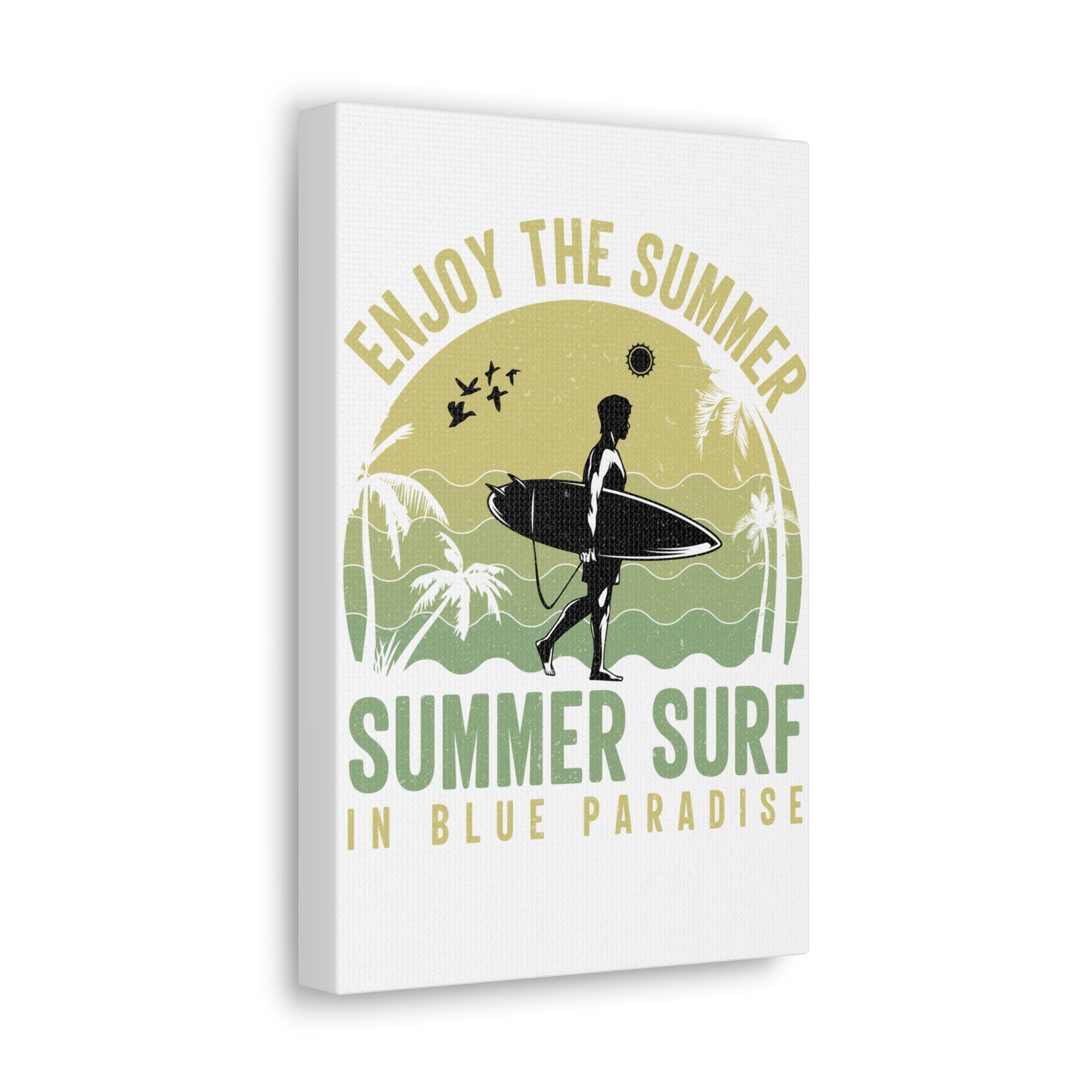 Canvas Art - "Enjoy The Summer: Summer Surf in Blue Paradise" Wall Print