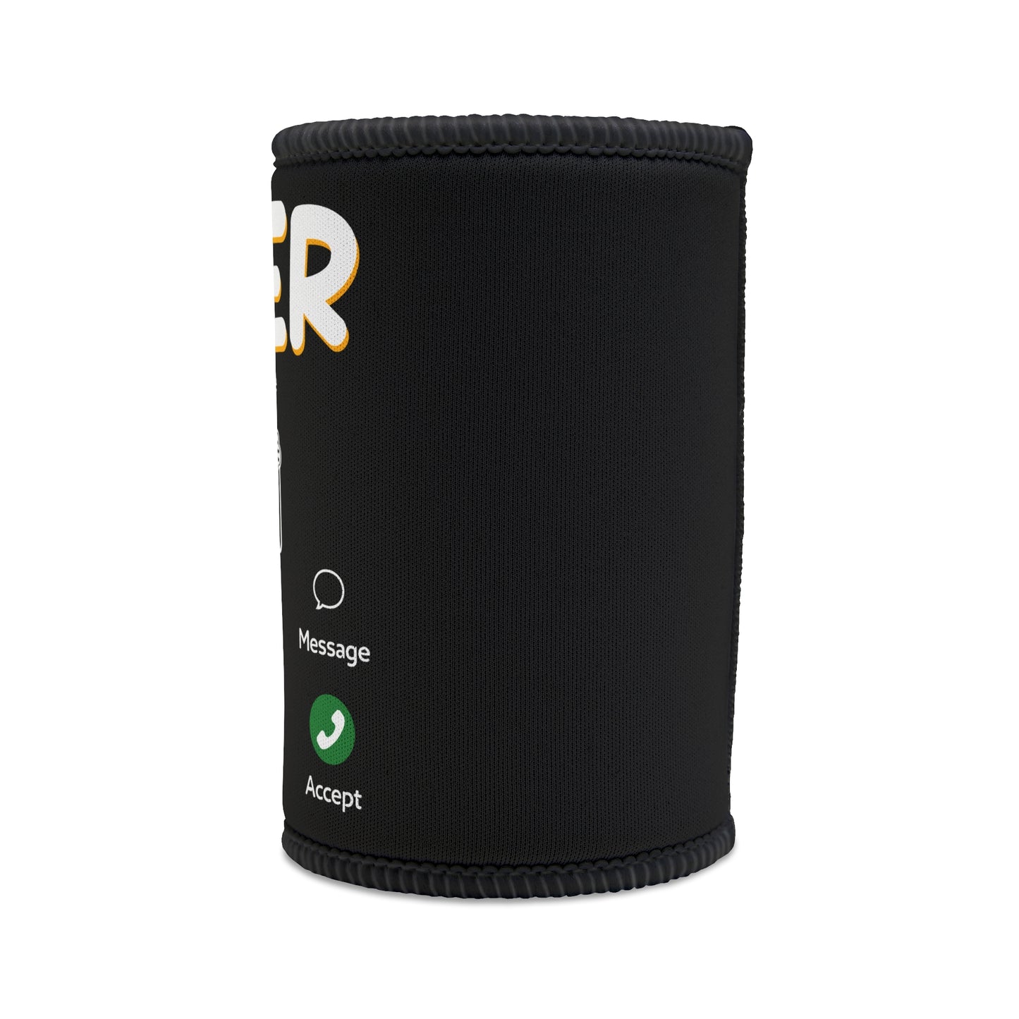 Stubby Cooler — "BEER Call" Neoprene Can Cooler (Funny Beer Mobile Design)