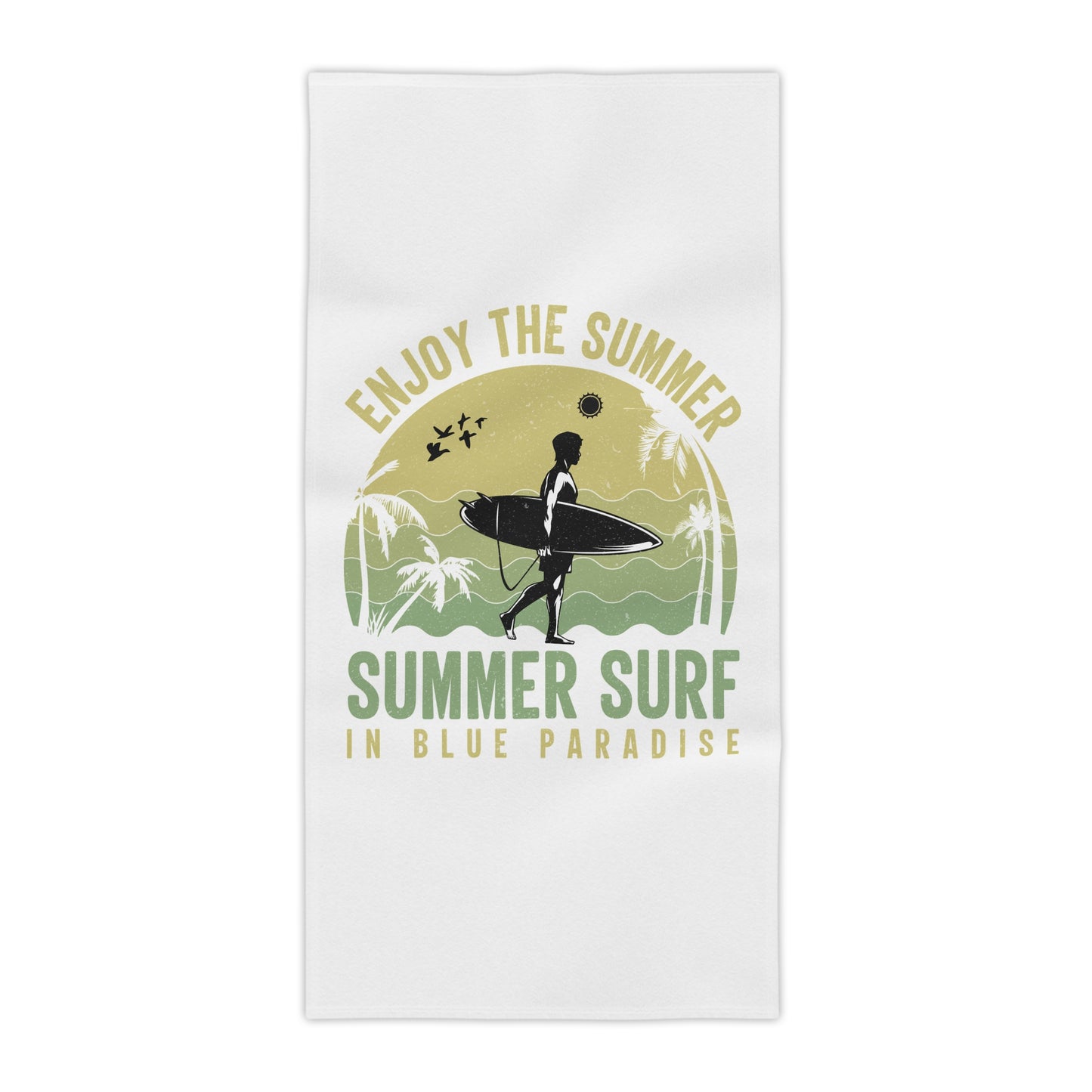 Surf Beach Towel - "Enjoy the Summer" Retro Surf Design