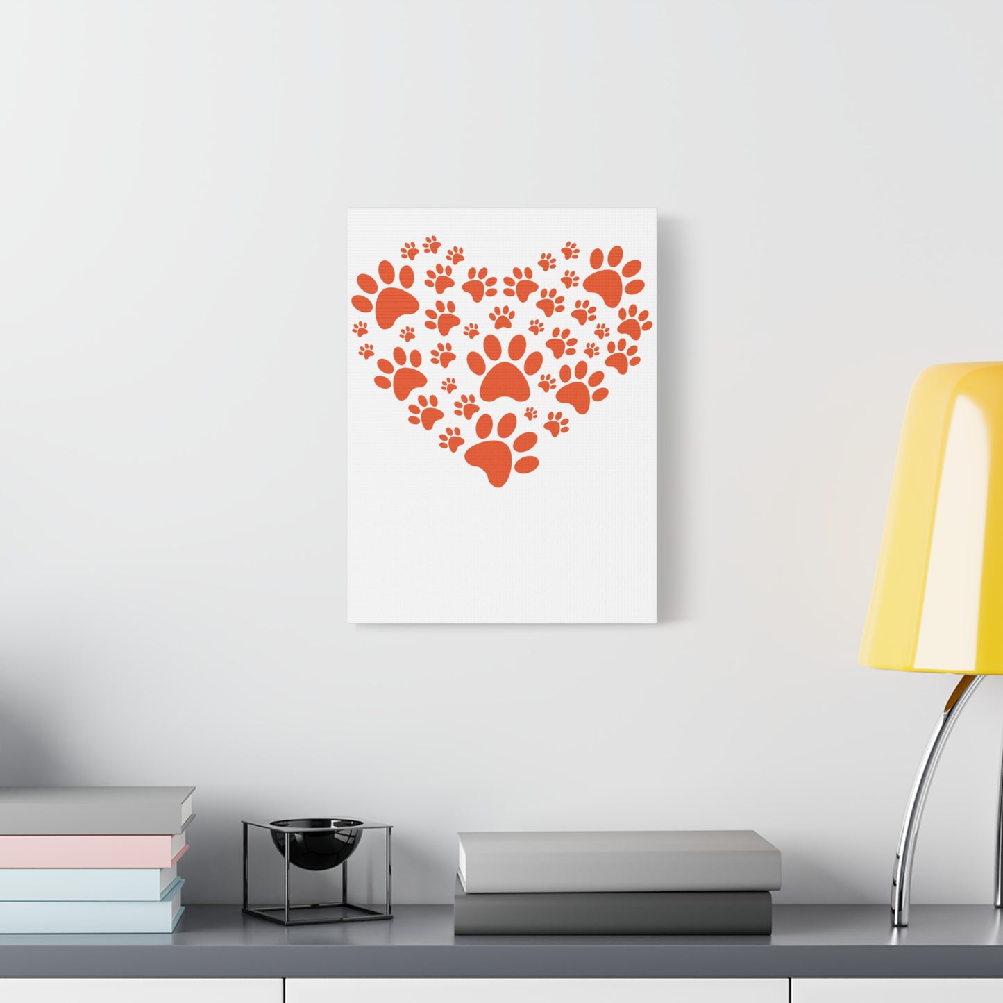 Pet Lover's Canvas Print - Dog Paw Heart Wall Art