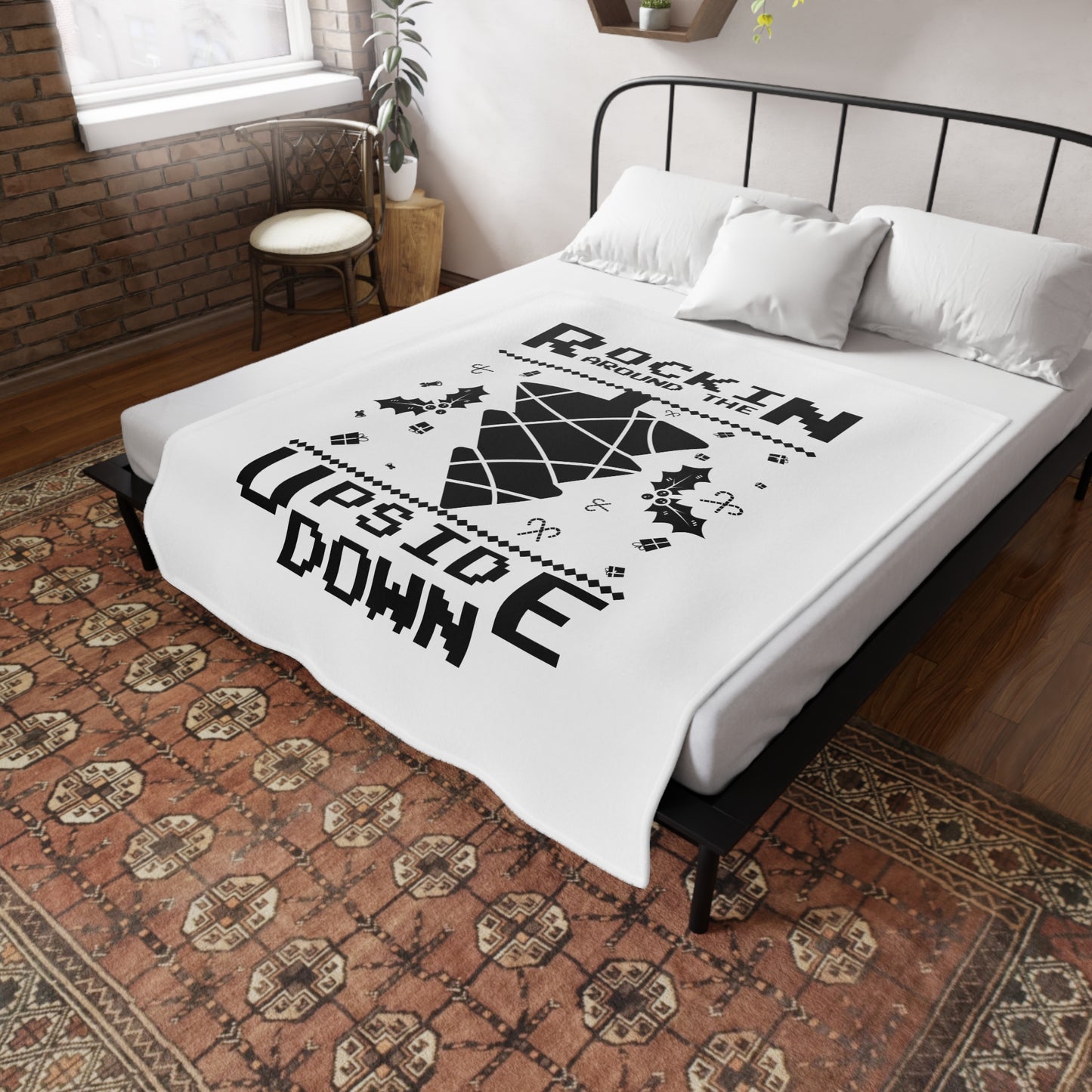 You + Me + Wine = Happy Plush Fleece Blanket — Romantic Wine Lover Throw