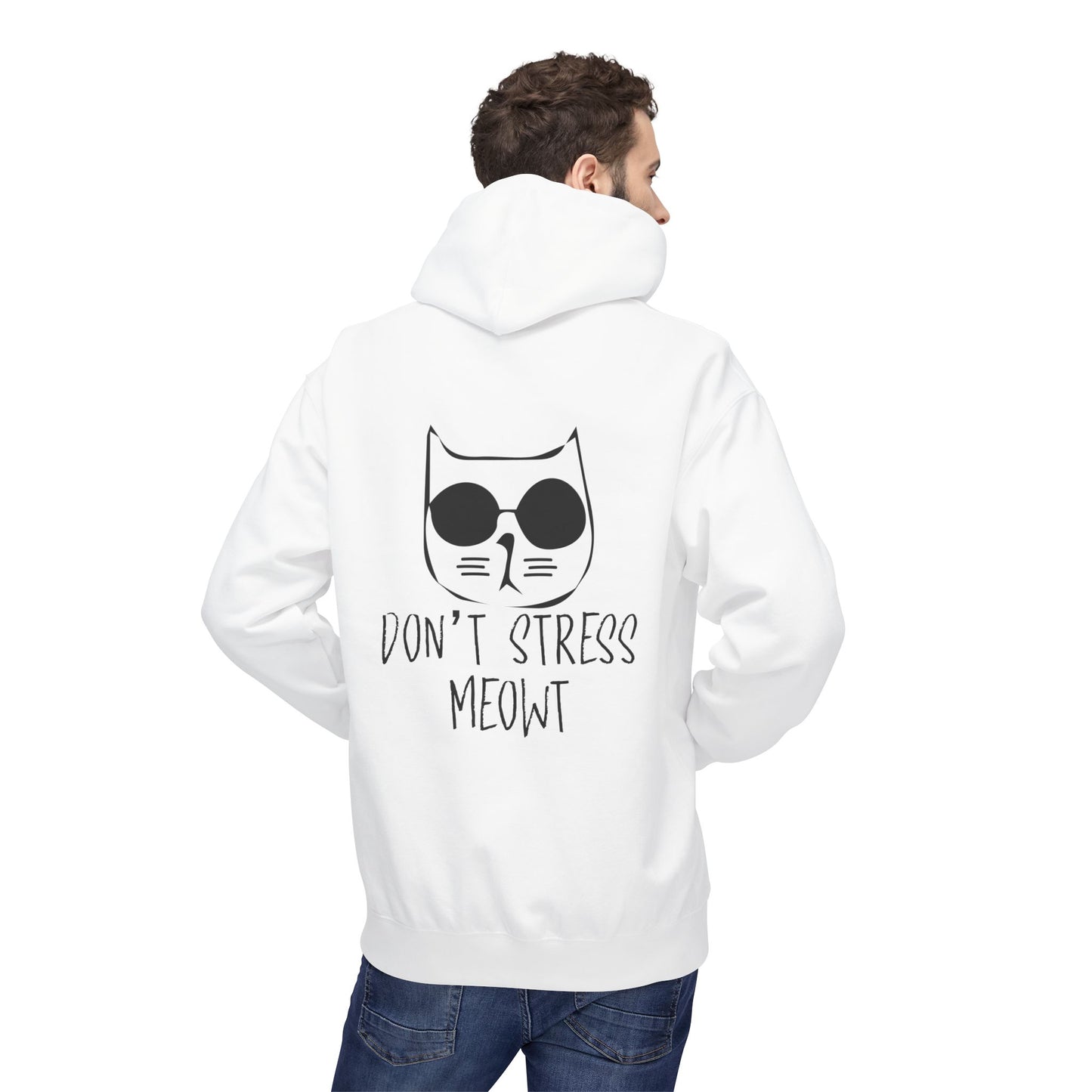 Cool Cat Vibes Hoodie - Cozy Fleece Pullover