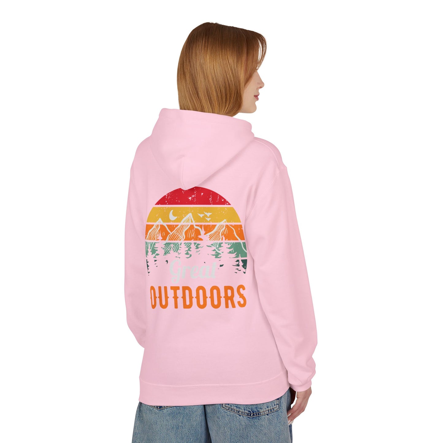 Outdoors Hoodie — Great Outdoors Vintage Mountain & Trees Pullover