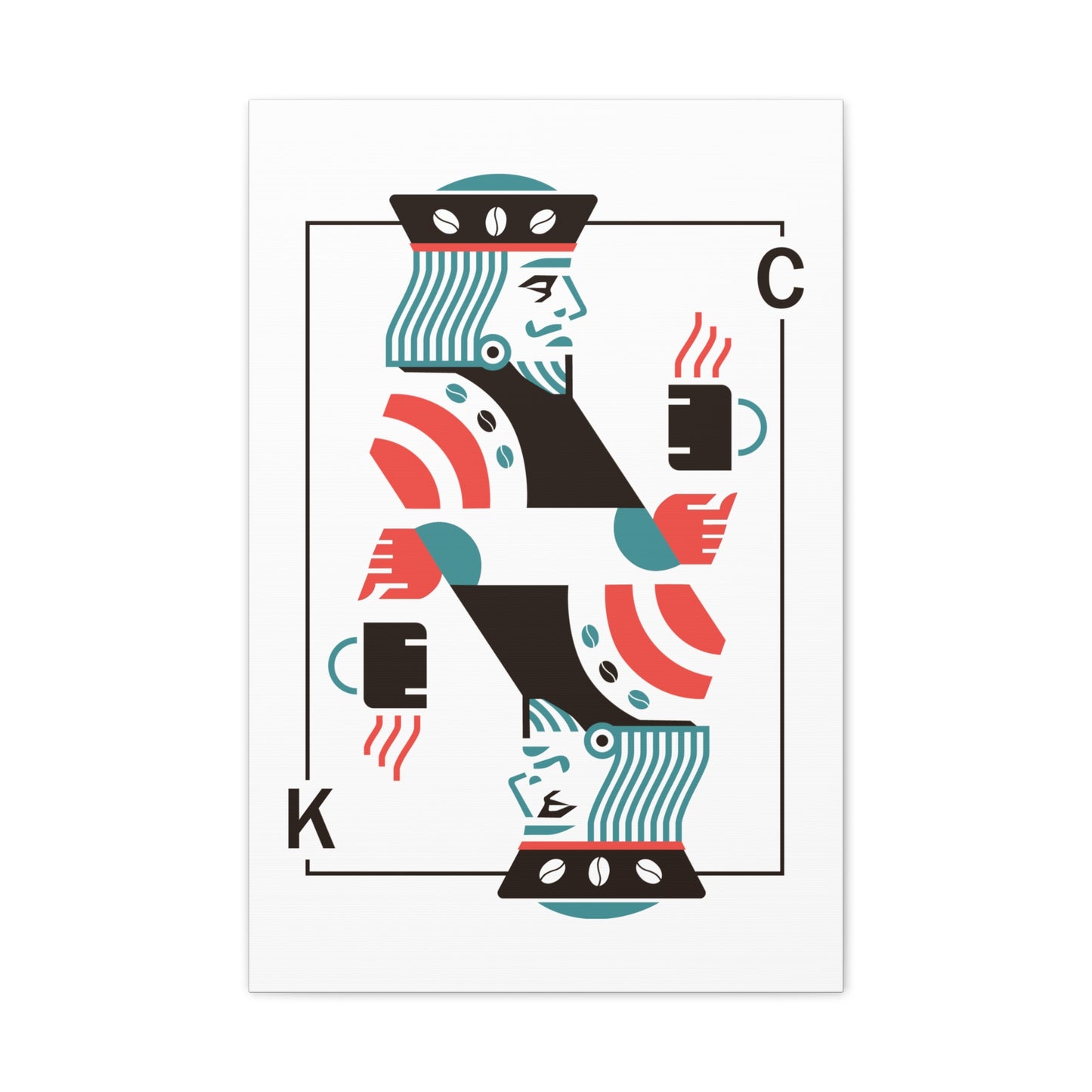 Coffee King Canvas Art — Modern Playing Card Wall Print
