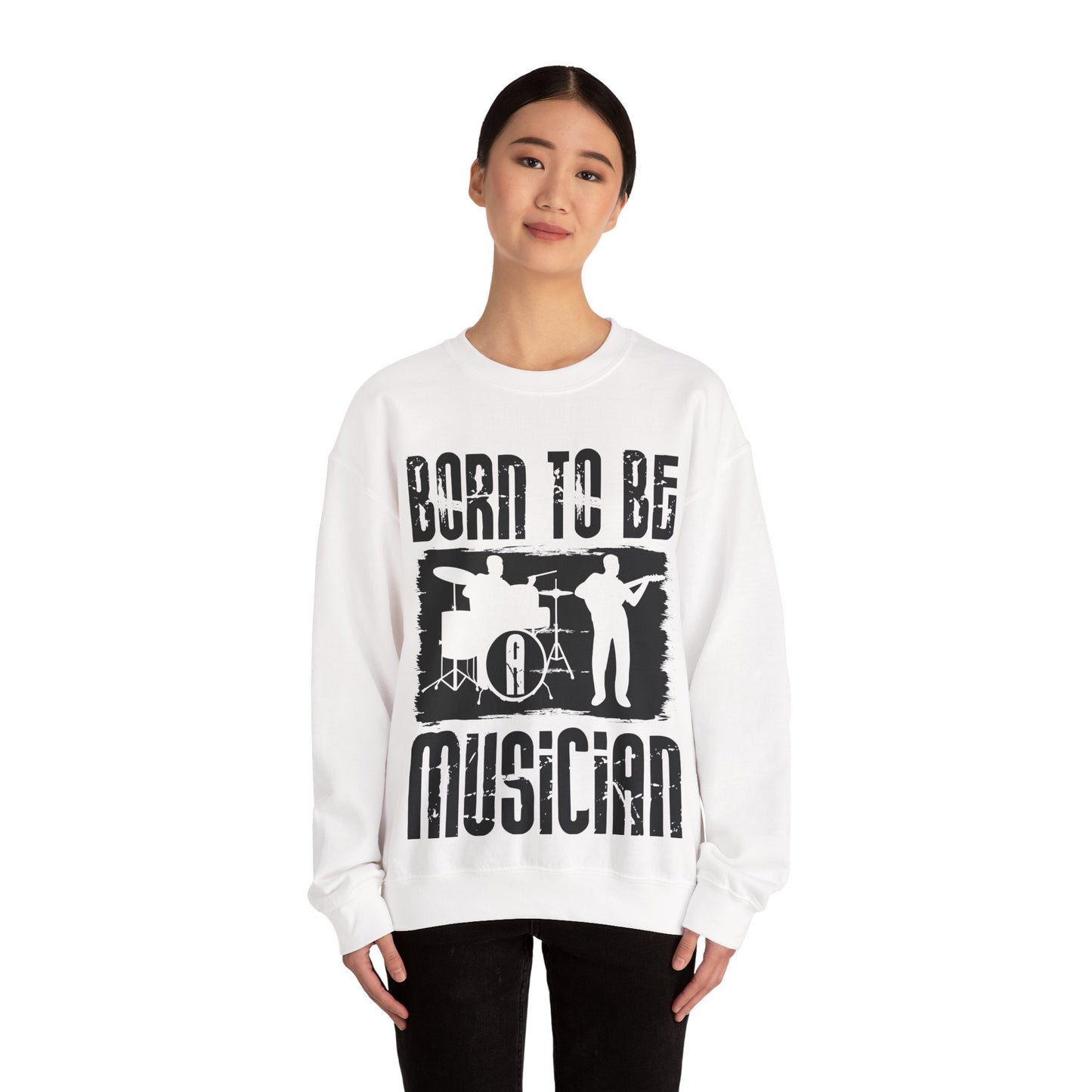 Born to Be Musician Sweatshirt — Musician Drum & Guitar Crewneck