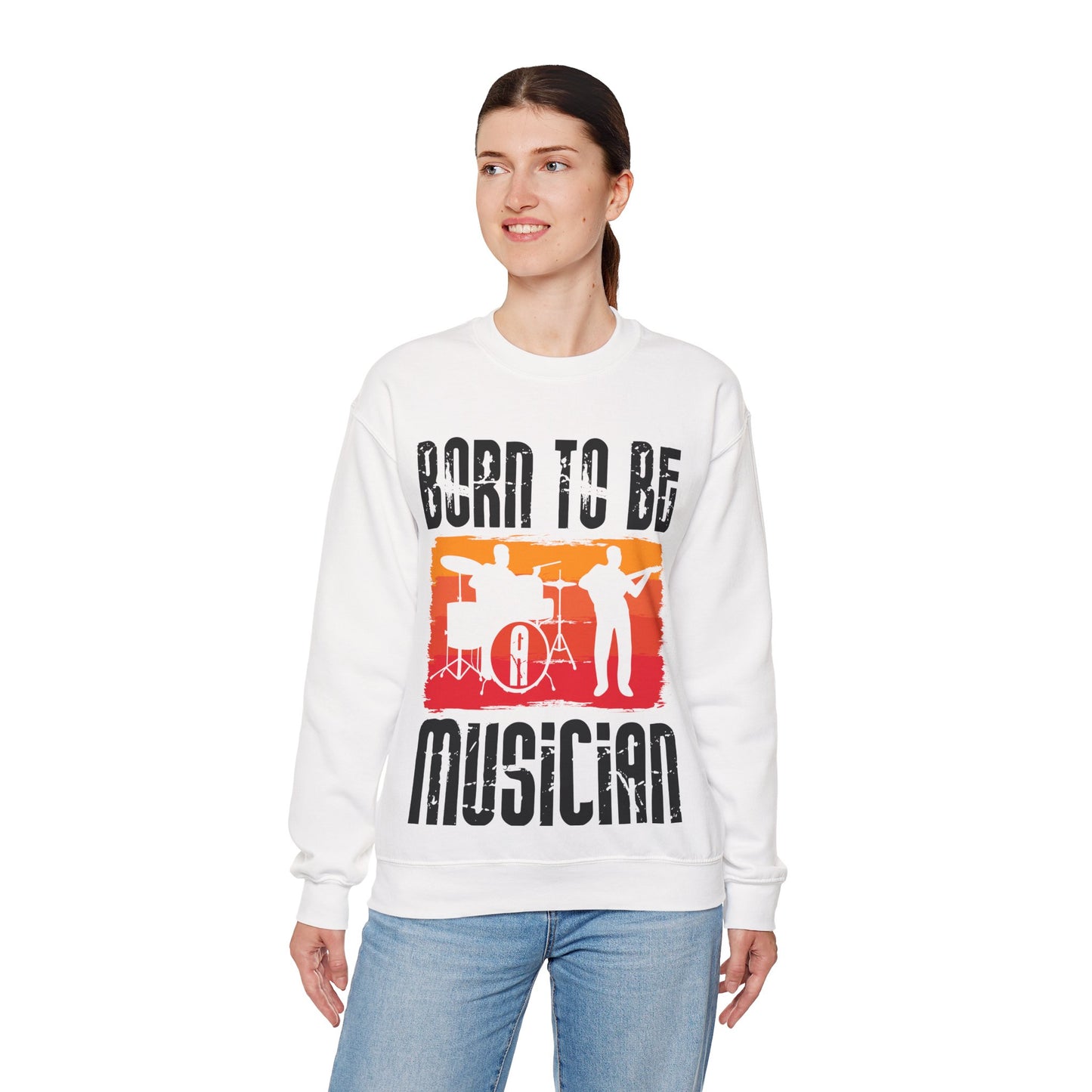 Musician Sweatshirt - "Born To Be Musician" Vintage Band Crewneck