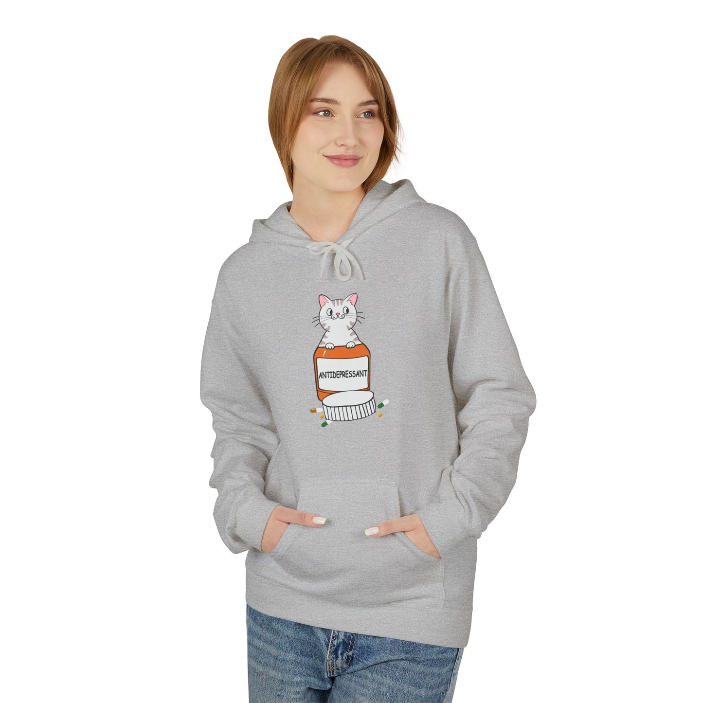 Cute Bunny in Medicine Bottle Hoodie — 'Anti Hiss' Graphic Pullover