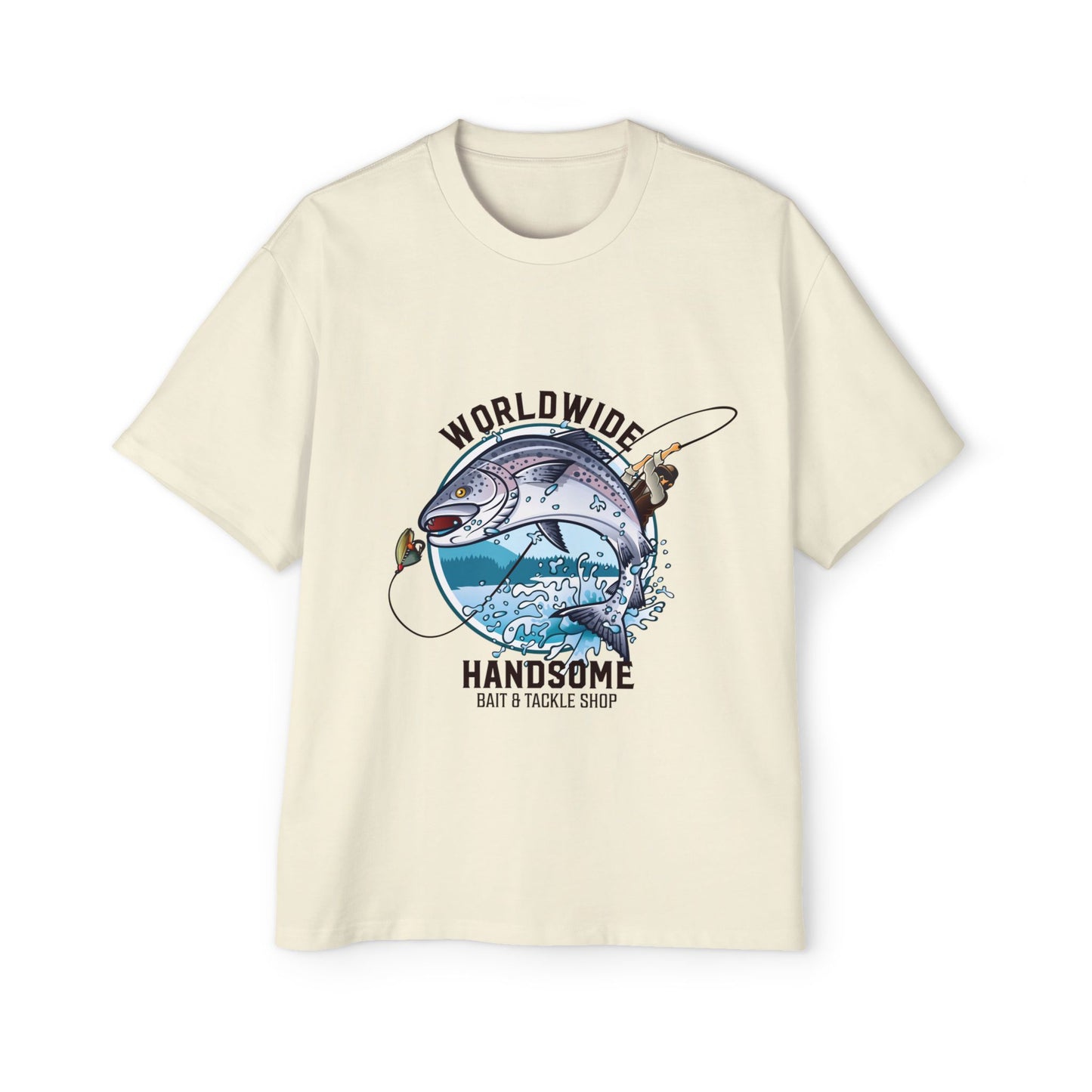 Fishing Tee — "Worldwide Handsome" Bass & Tackle Shop Graphic Shirt
