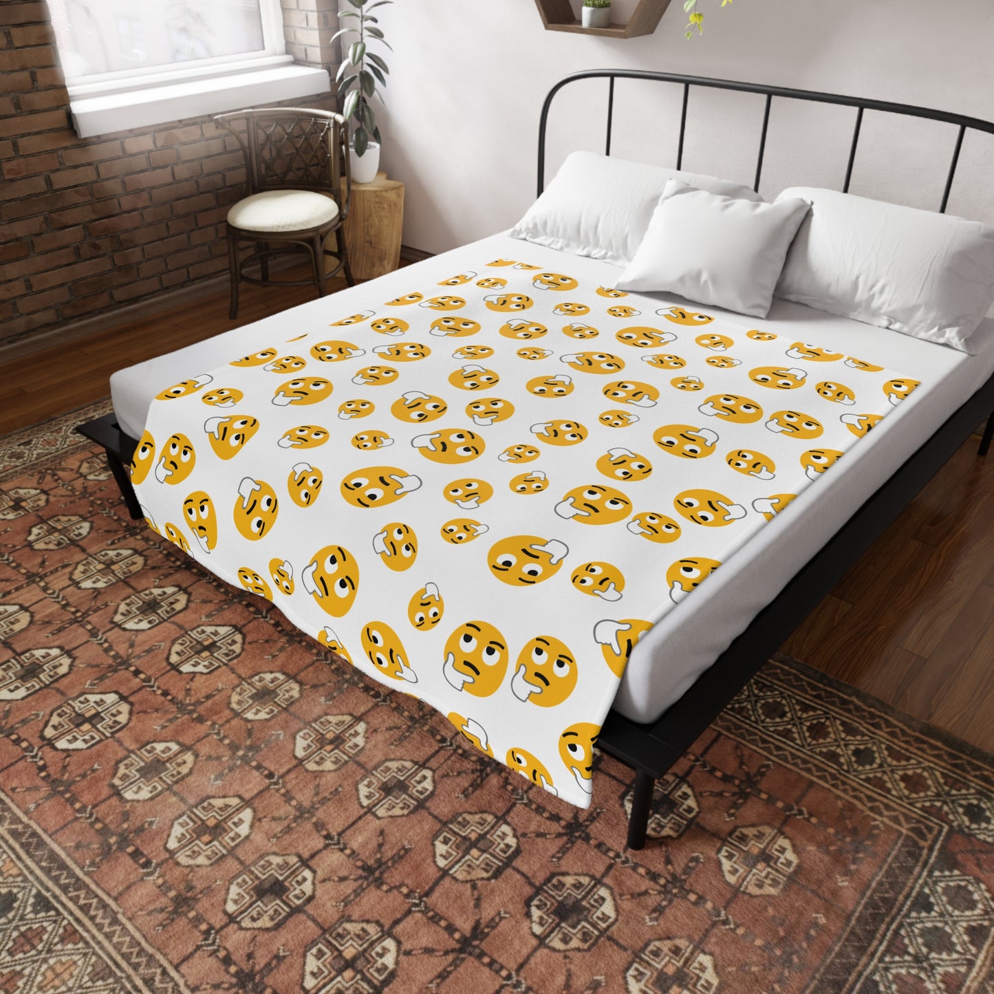 Meow Cat Photo Plush Fleece Blanket — Retro Red Graphic Pattern for Cat Lovers