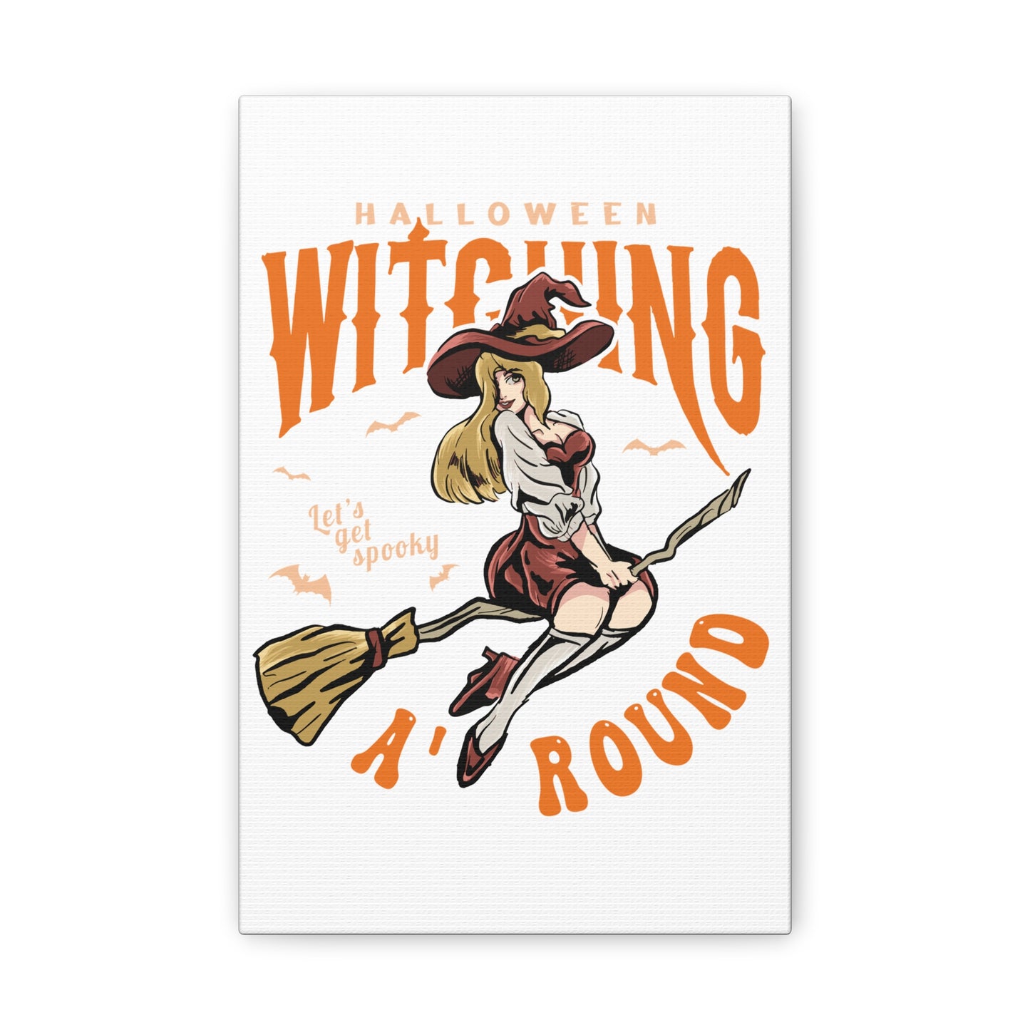 Canvas Print — "Witching Around" Vintage Halloween Witch Wall Art