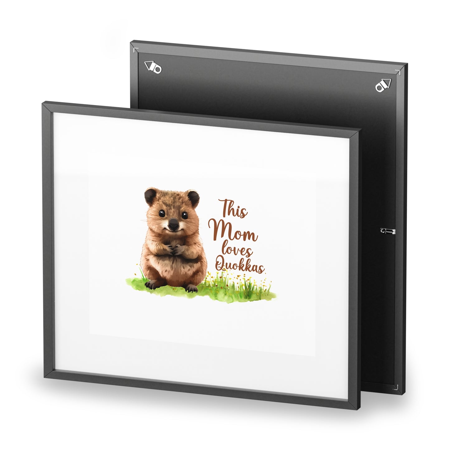 Quokka Mom Framed Poster — "This Mom Loves Quokkas" Matte Wall Art