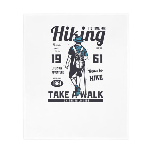Hiking Adventure Plush Fleece Blanket — "Take a Walk" Outdoor Camper Gift