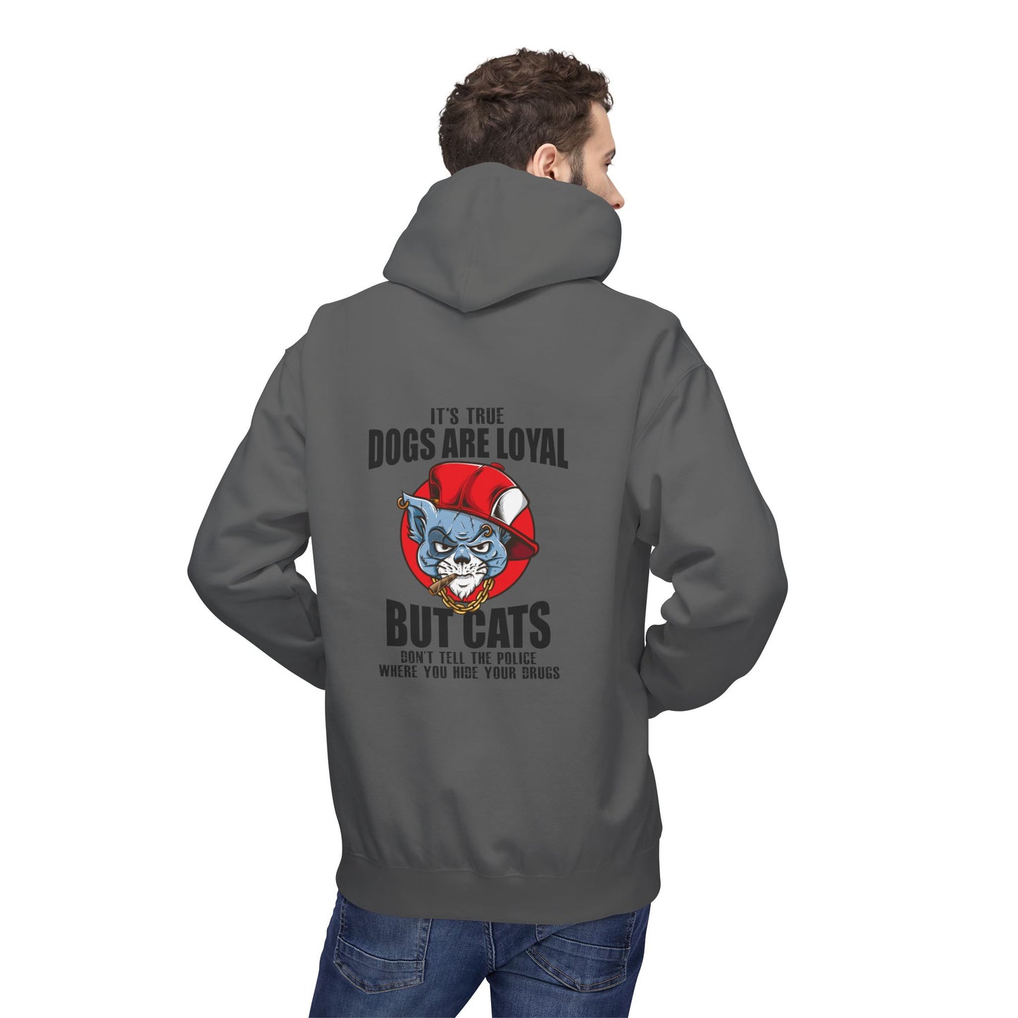 Hoodie — "Dogs Are Loyal But Cats Don’t Tell the Police" Graphic Cat Lover Pullover