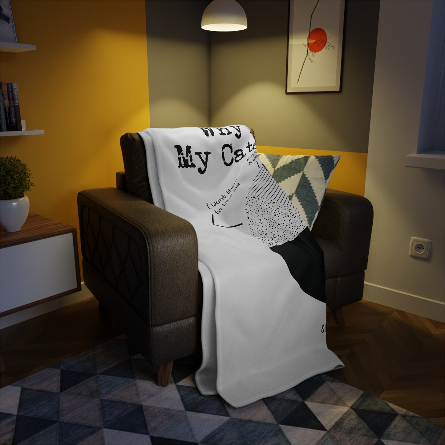 Cat Lover's Plush Fleece Blanket - 'Why I Give My Cats Treats'