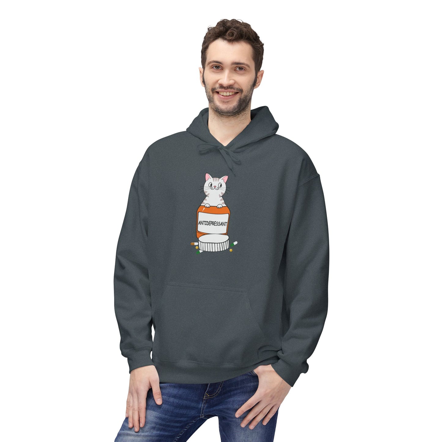 Cute Bunny in Medicine Bottle Hoodie — 'Anti Hiss' Graphic Pullover