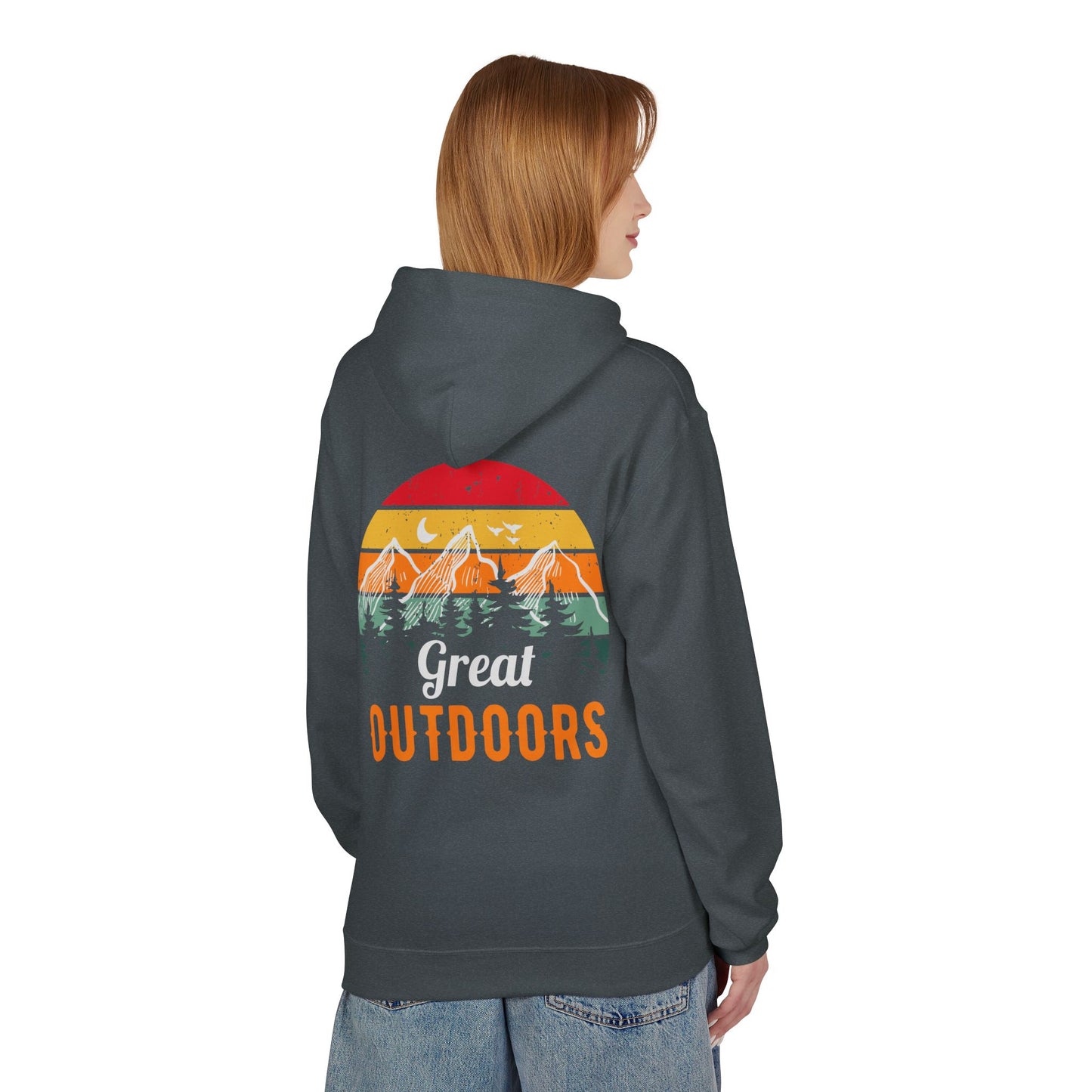 Outdoors Hoodie — Great Outdoors Vintage Mountain & Trees Pullover