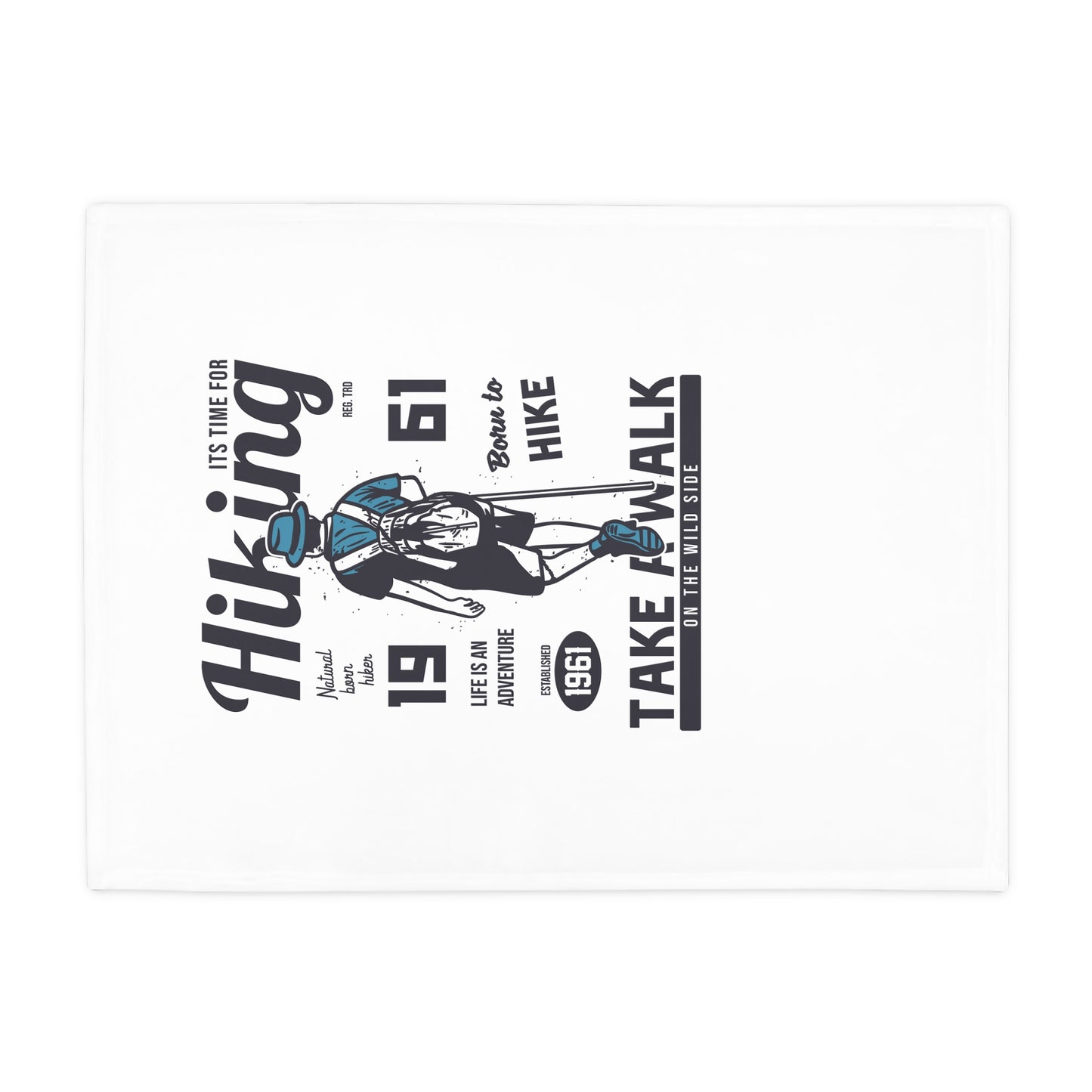 Hiking Adventure Plush Fleece Blanket — "Take a Walk" Outdoor Camper Gift