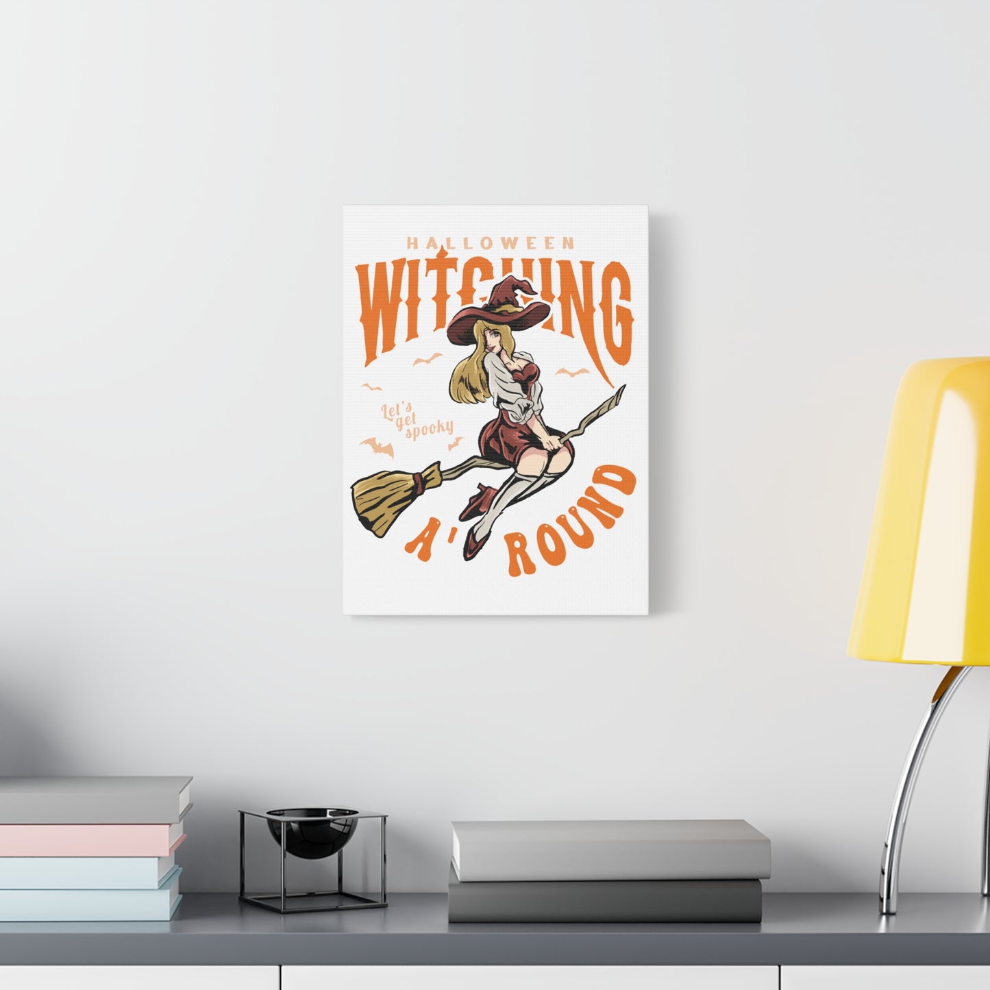 Canvas Print — "Witching Around" Vintage Halloween Witch Wall Art