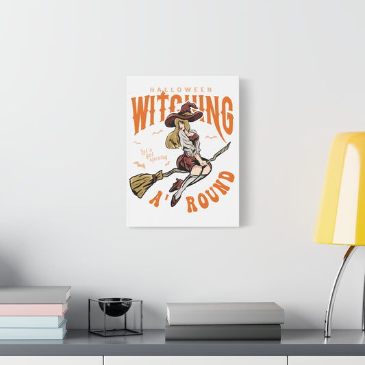 Canvas Print — "Witching Around" Vintage Halloween Witch Wall Art
