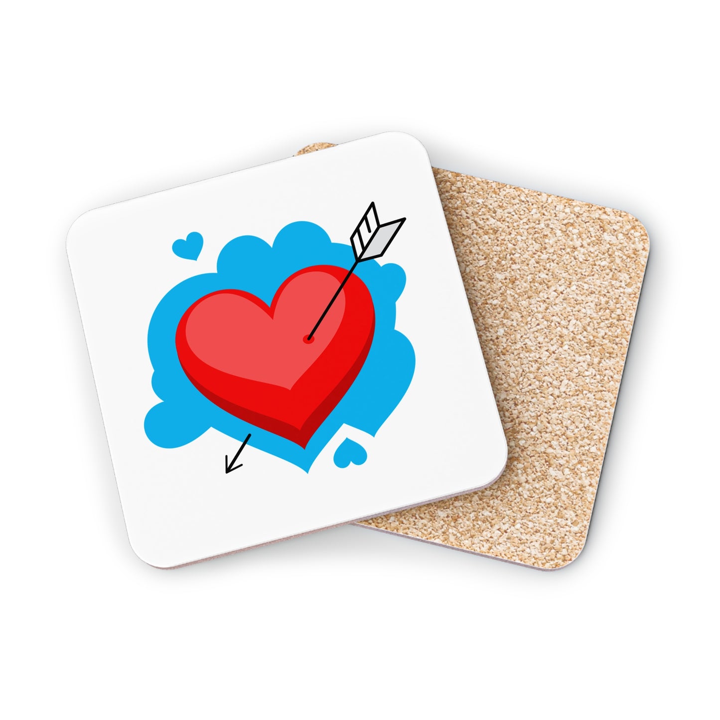 Heart & Arrow Cork Coaster — Valentine’s Day Drink Coaster