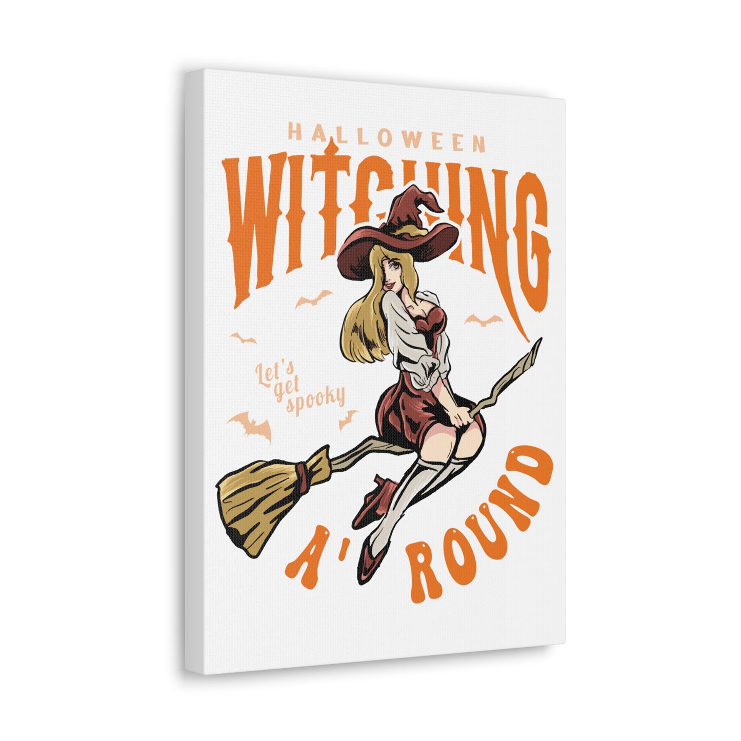 Canvas Print — "Witching Around" Vintage Halloween Witch Wall Art