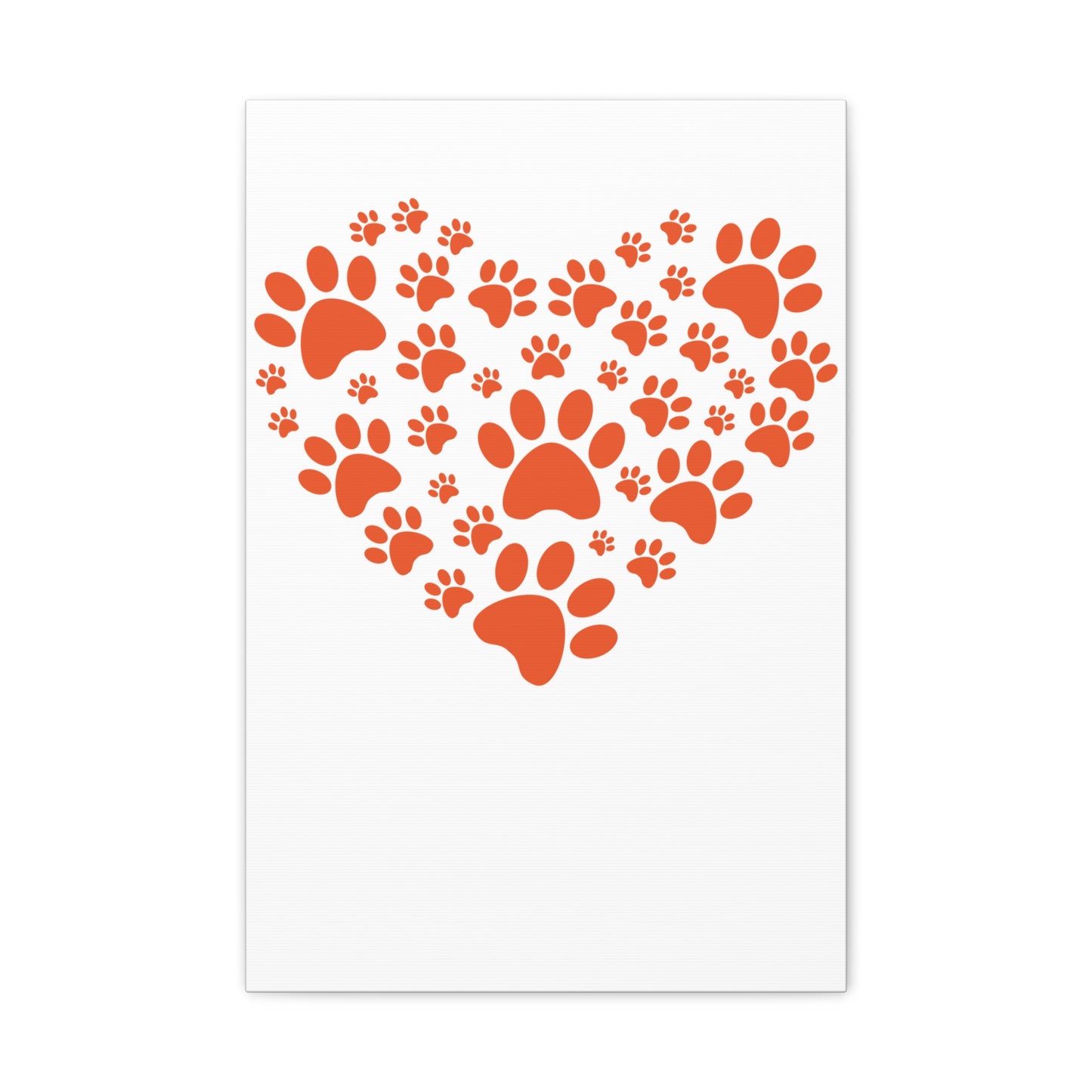 Pet Lover's Canvas Print - Dog Paw Heart Wall Art