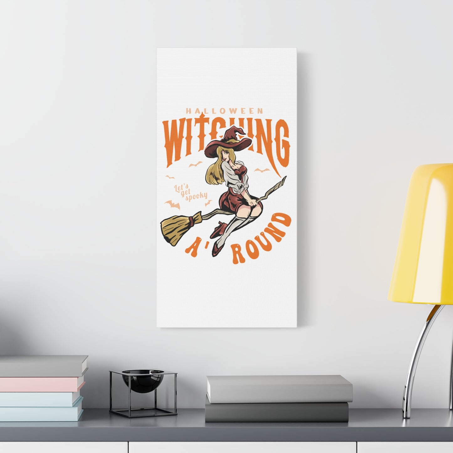 Canvas Print — "Witching Around" Vintage Halloween Witch Wall Art