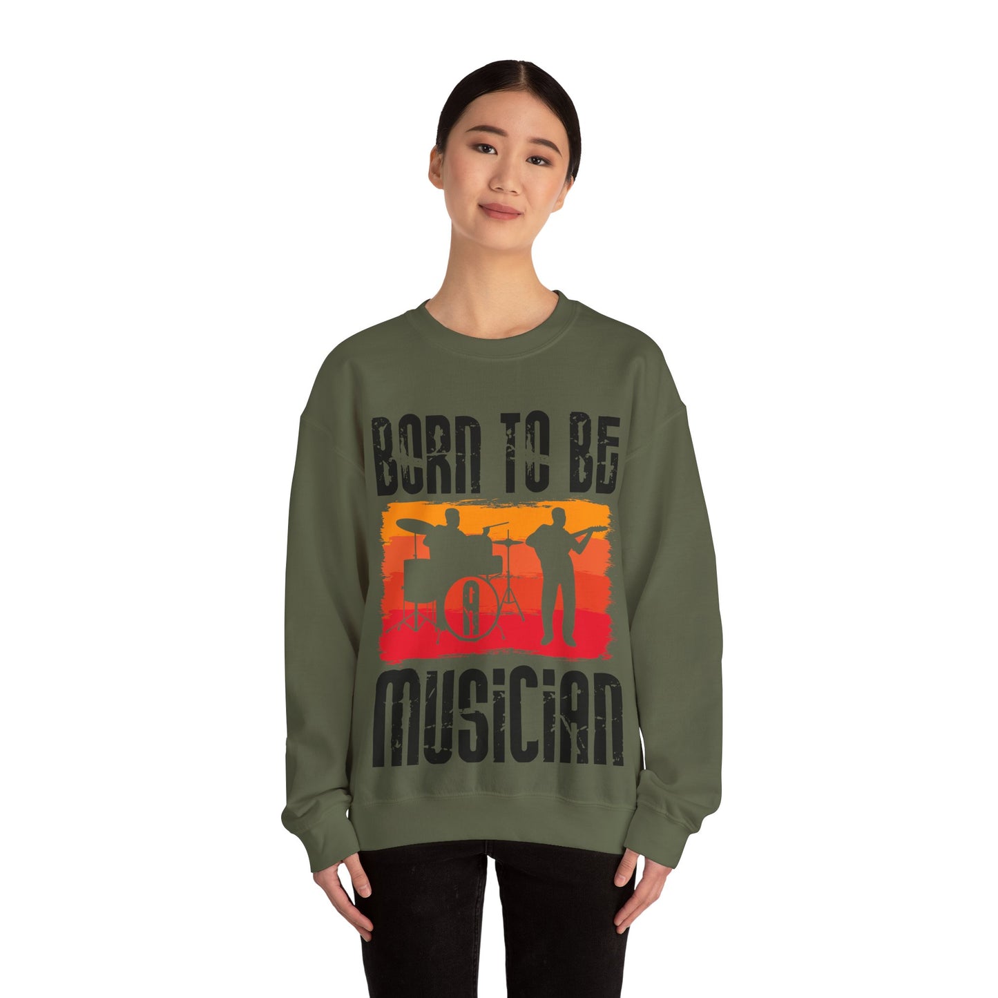 Musician Sweatshirt - "Born To Be Musician" Vintage Band Crewneck