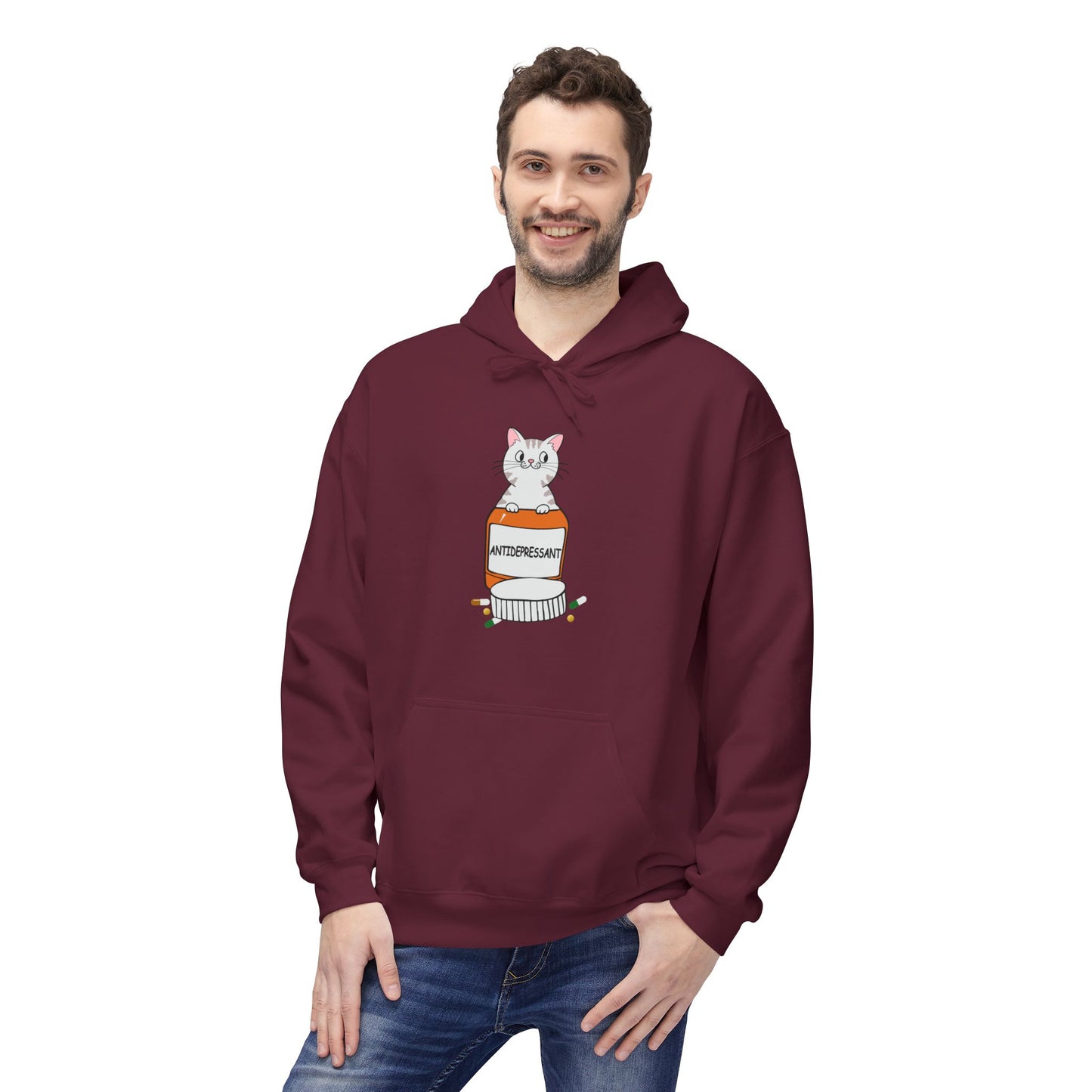 Cute Bunny in Medicine Bottle Hoodie — 'Anti Hiss' Graphic Pullover